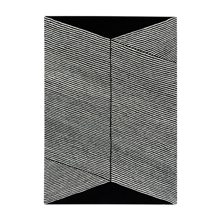 Alfombra de lana Rectangles negro - 170x240 cm - NJRD