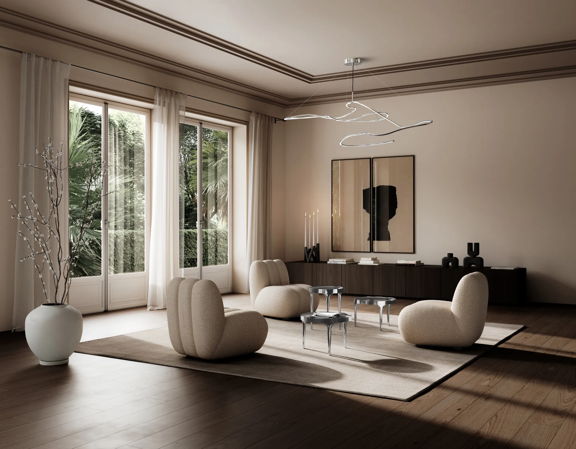 Butaca de jardín Toe bouclé, Arena ahumada 101 Copenhagen