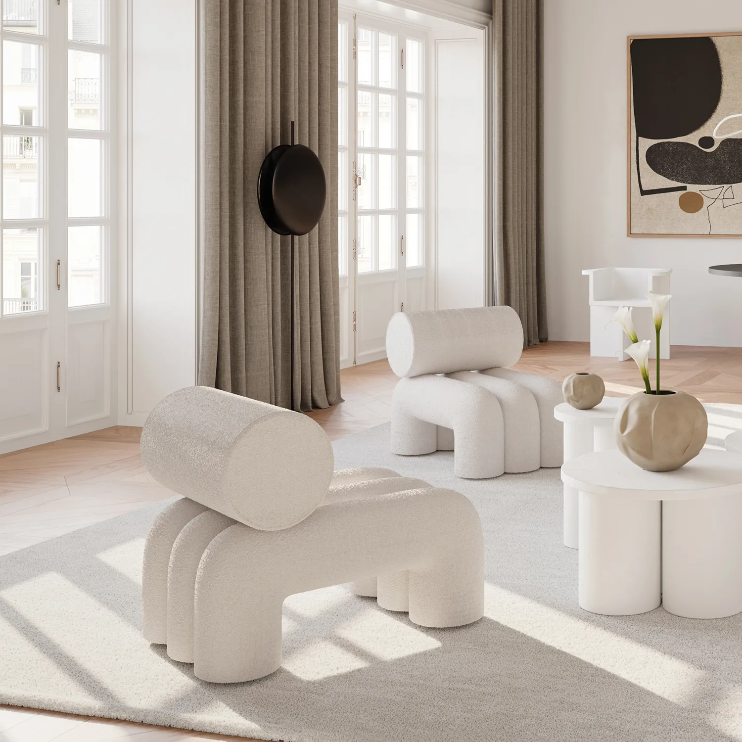 Butaca Foku Chair, Bouclé 101 Copenhagen