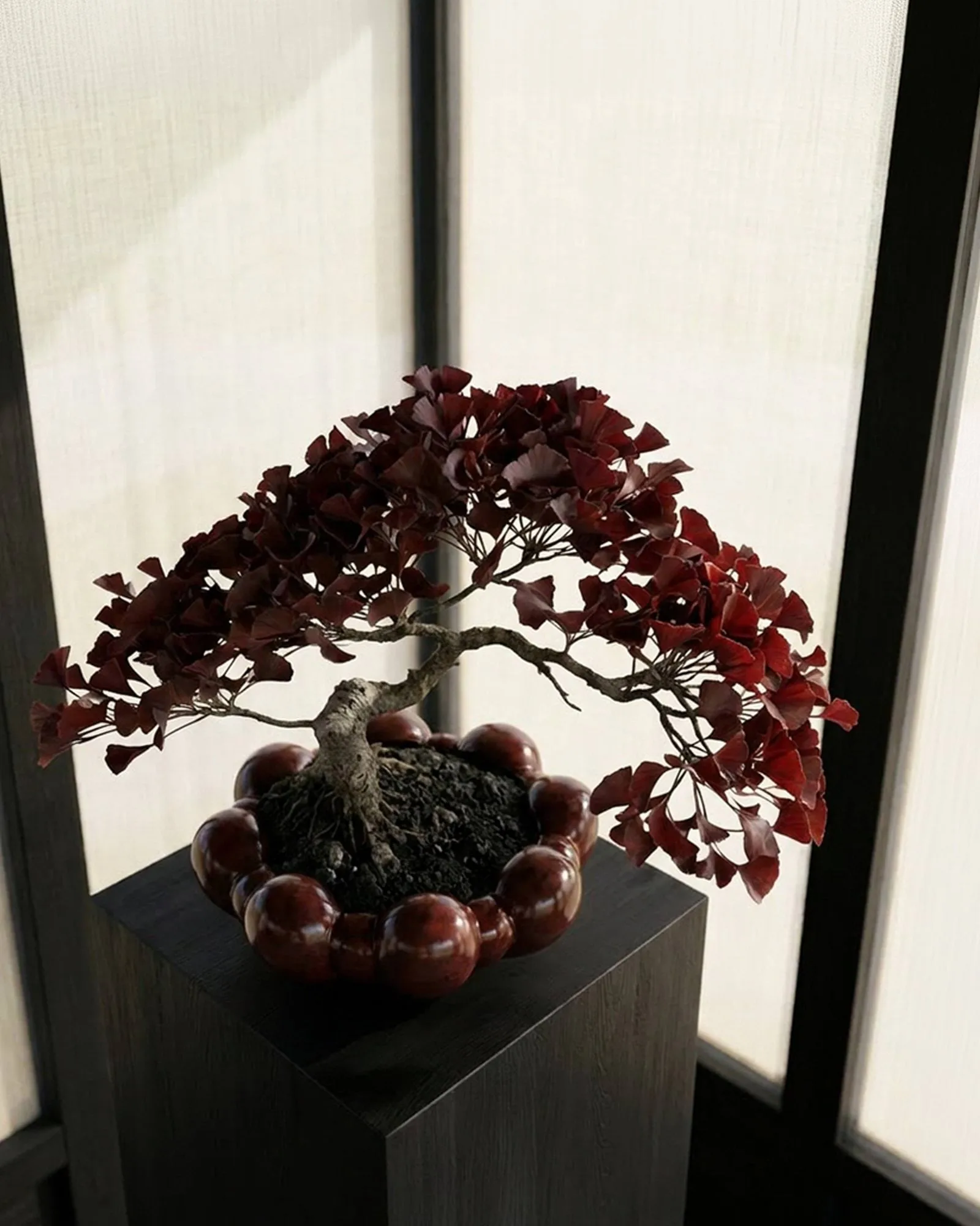 Cuenco grande Bloom tray, Maroon 101 Copenhagen