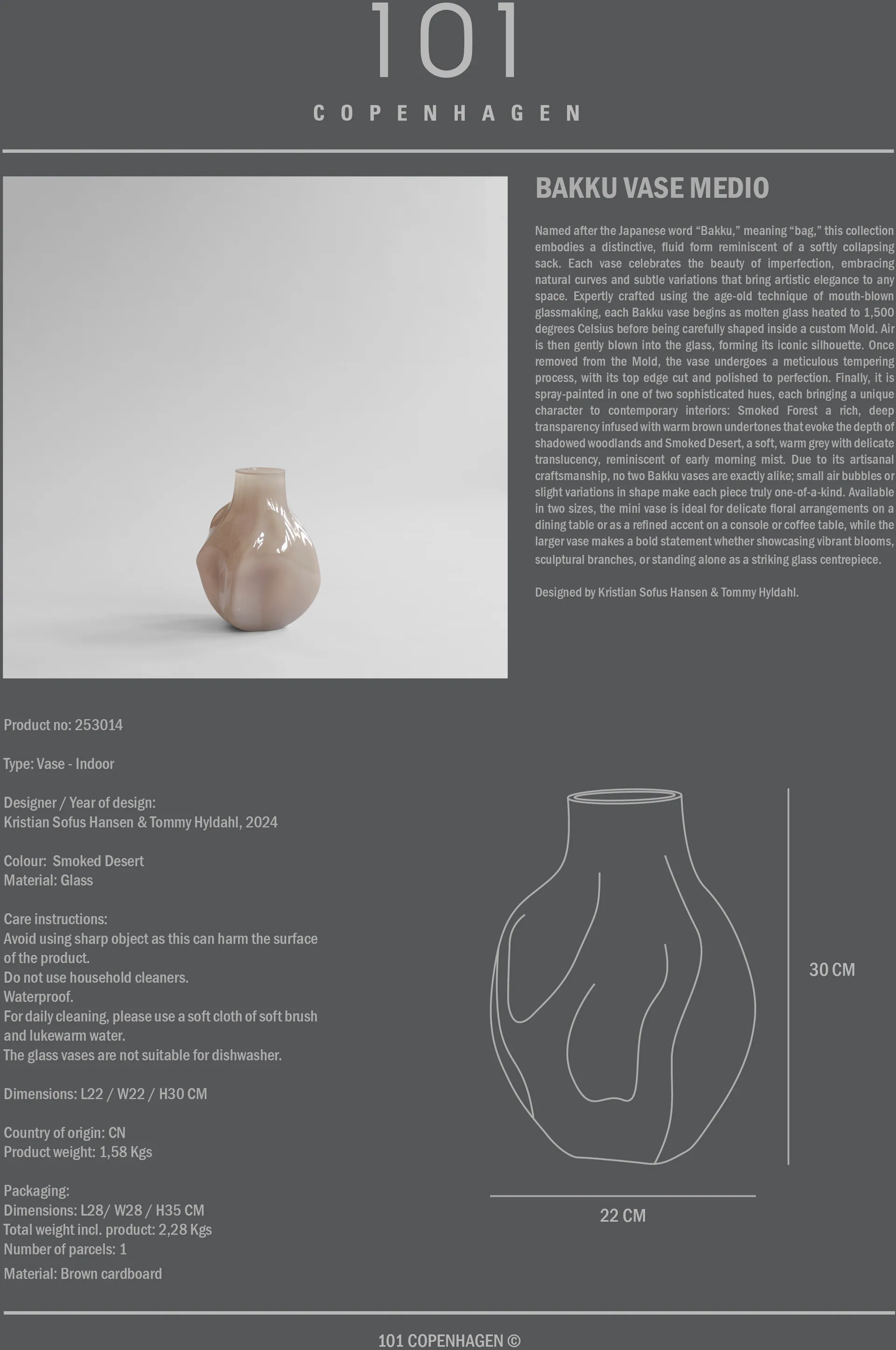 Jarrón Bakku medio, Smoked desert 101 Copenhagen
