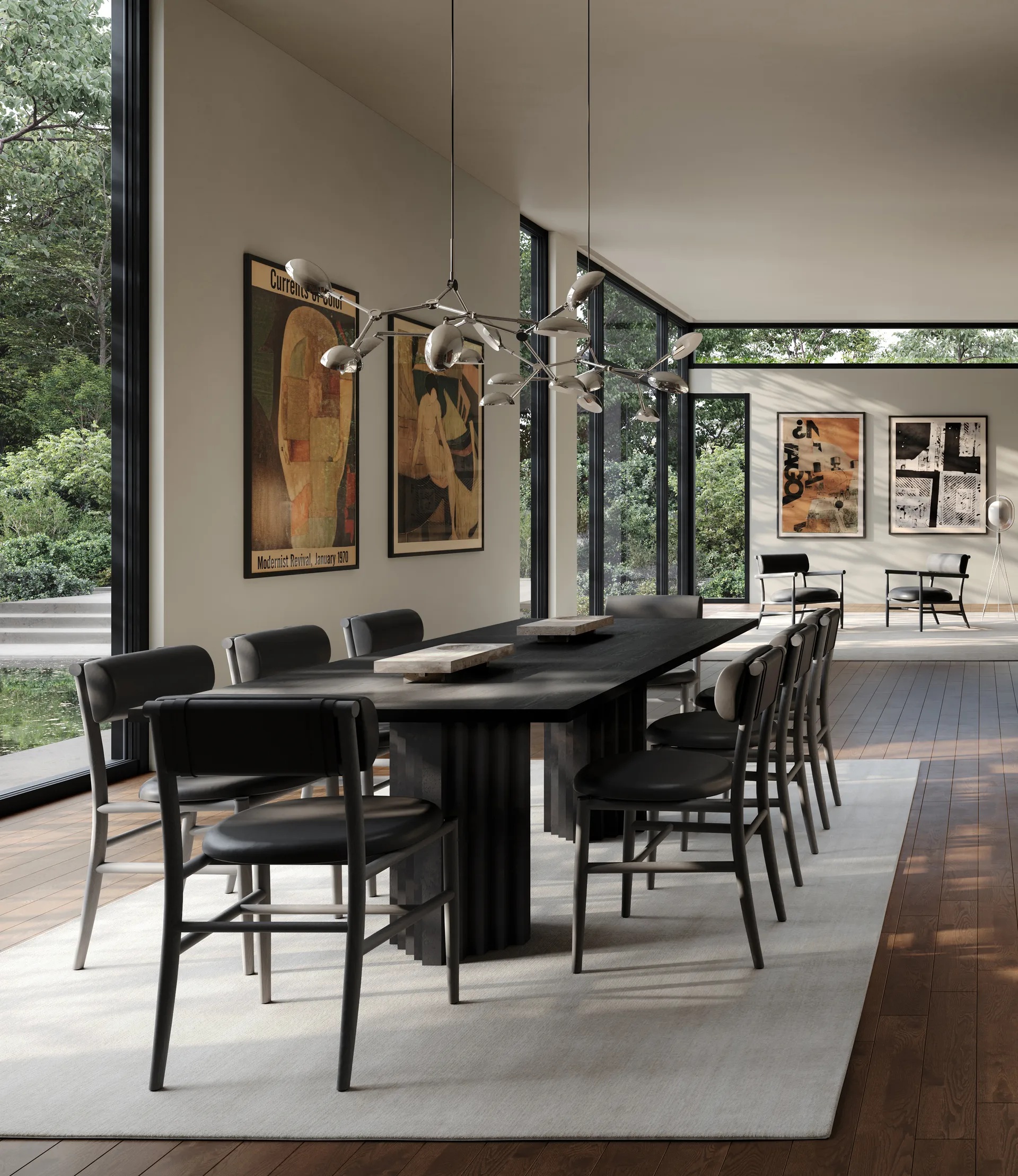 Lámpara de araña mini Drop Chandelier, Chrome 101 Copenhagen