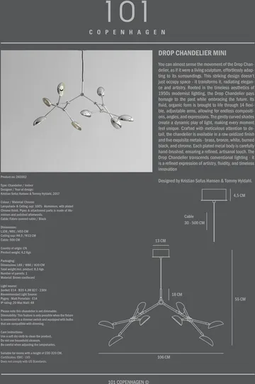 Lámpara de araña mini Drop Chandelier - Chrome - 101 Copenhagen