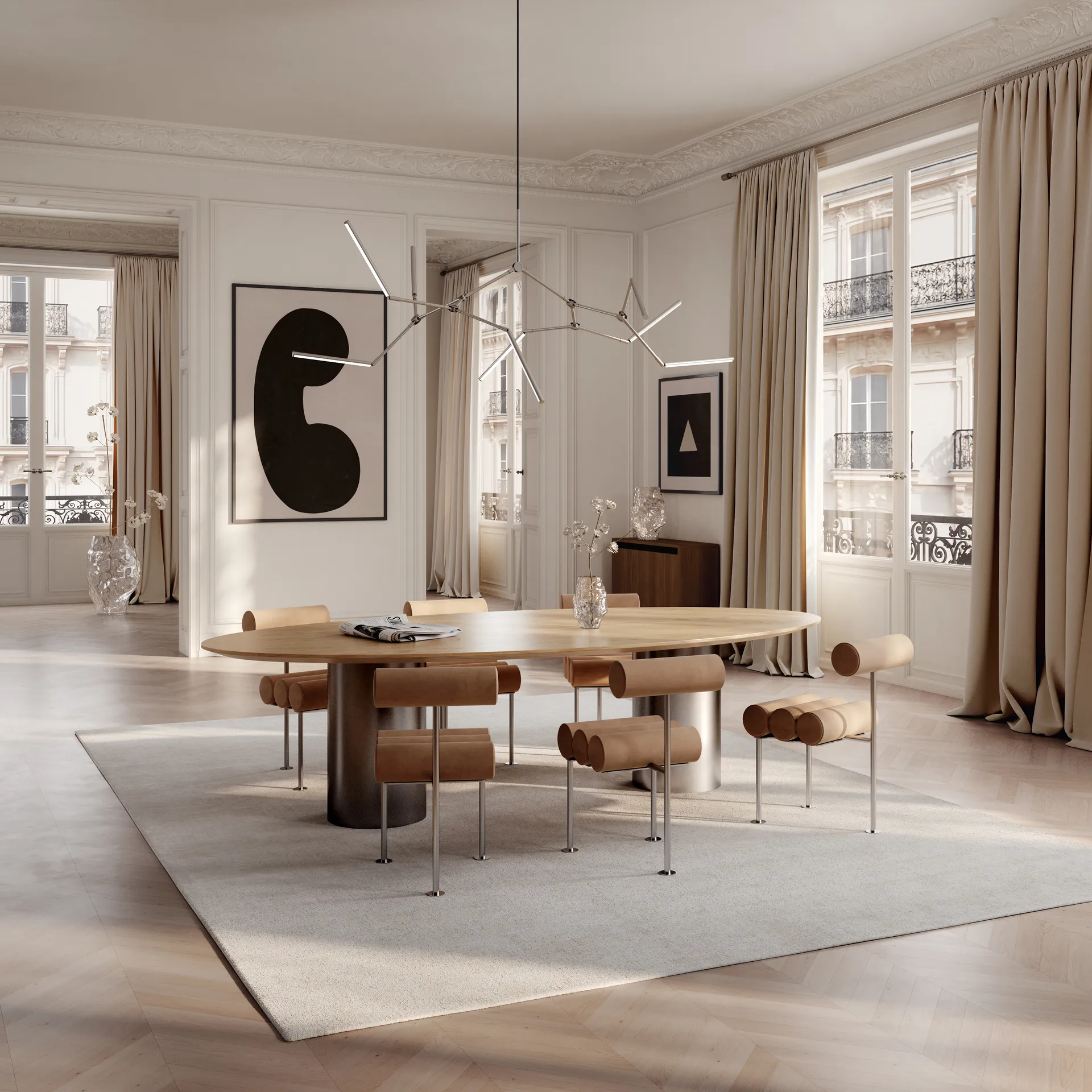 Lámpara de araña Stick chandelier , Cromado 101 Copenhagen