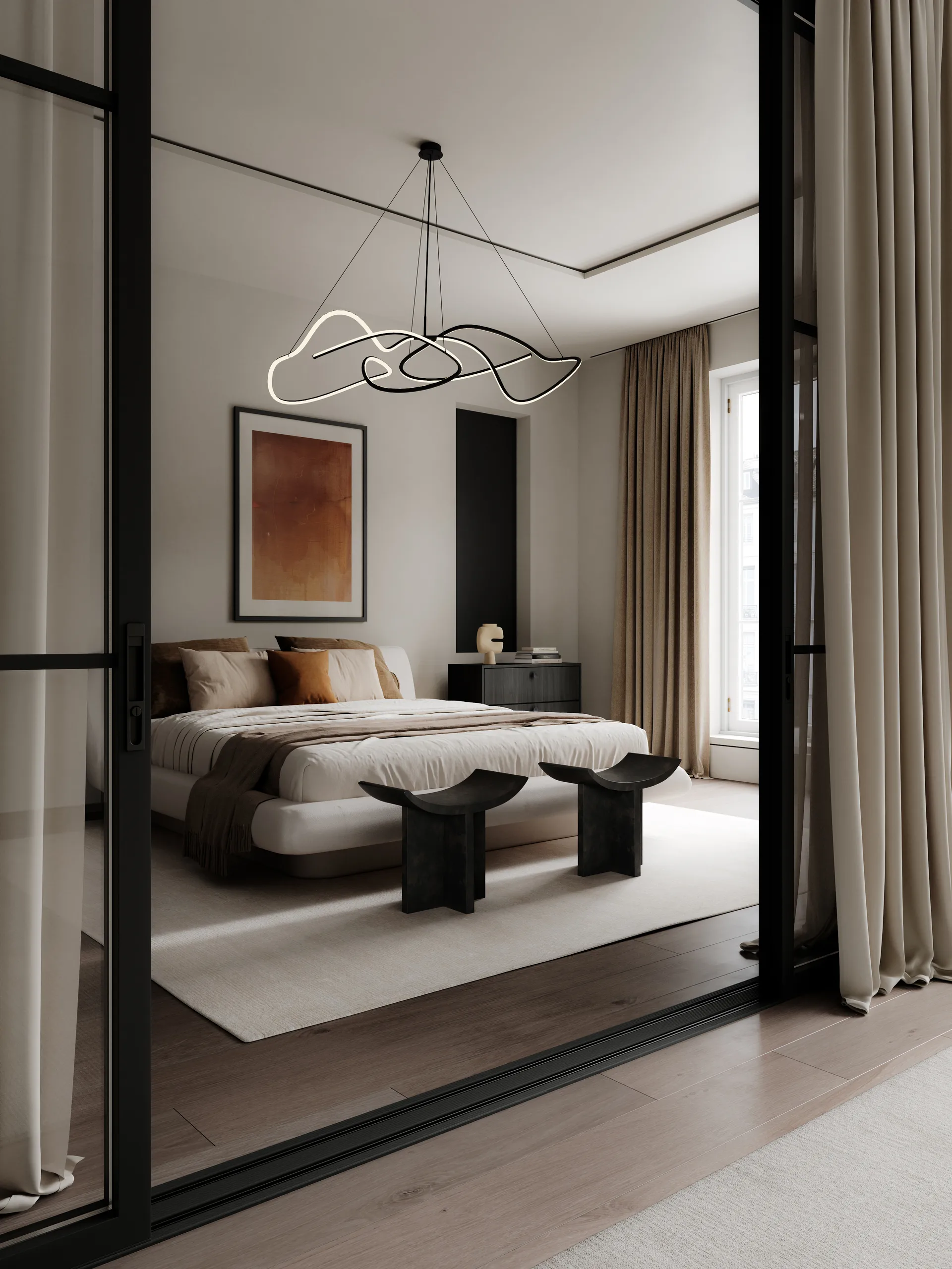 Lámpara de techo Ghost Chandelier big, Burned black 101 Copenhagen