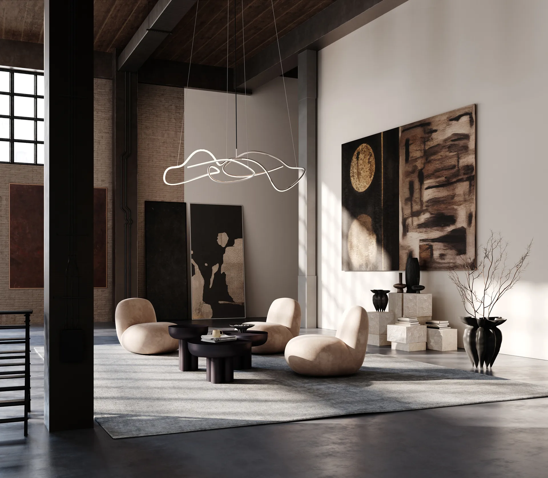 Lámpara de techo Ghost Chandelier big, Chrome 101 Copenhagen