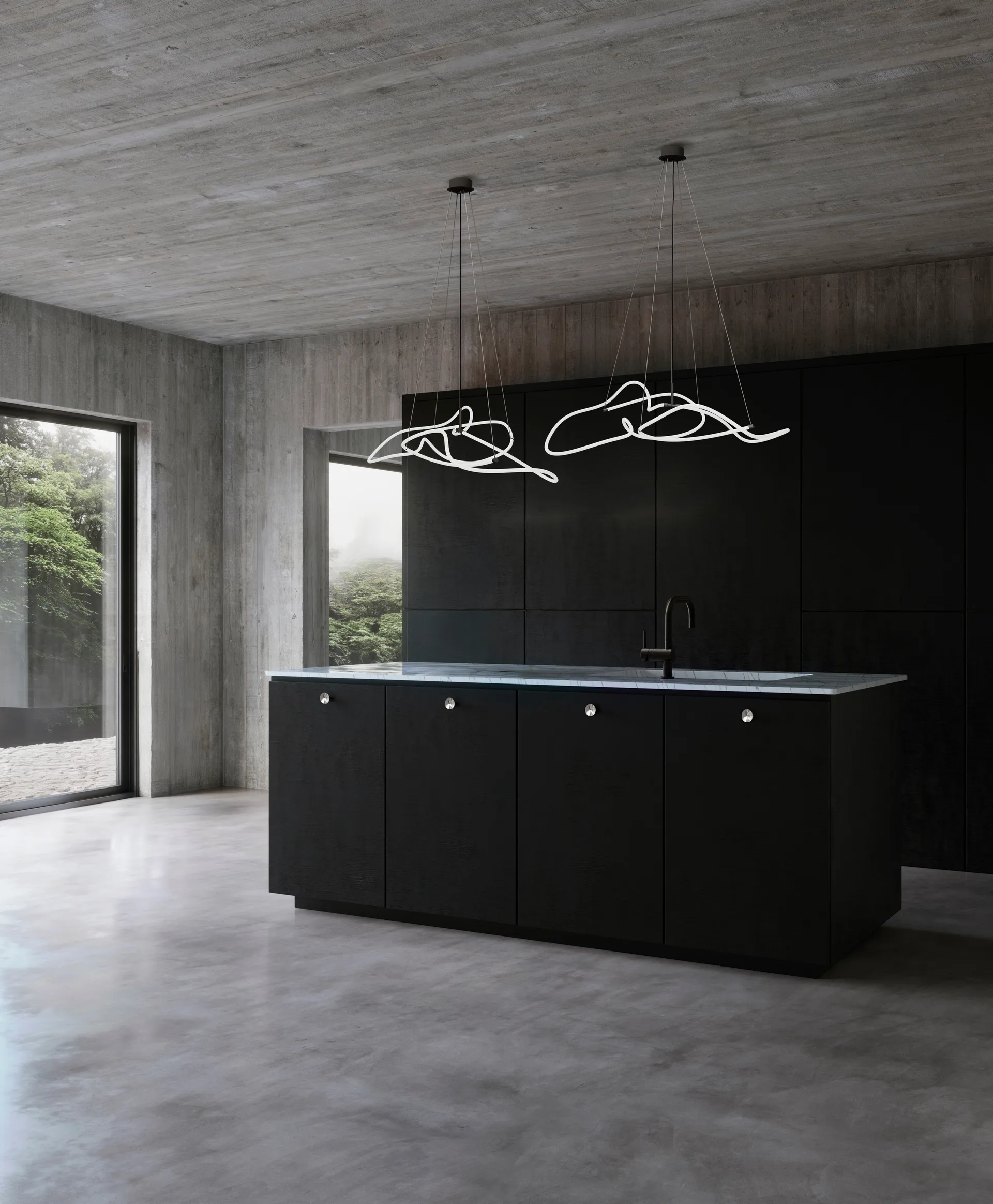 Lámpara de techo Ghost Chandelier mini, Negro quemado 101 Copenhagen