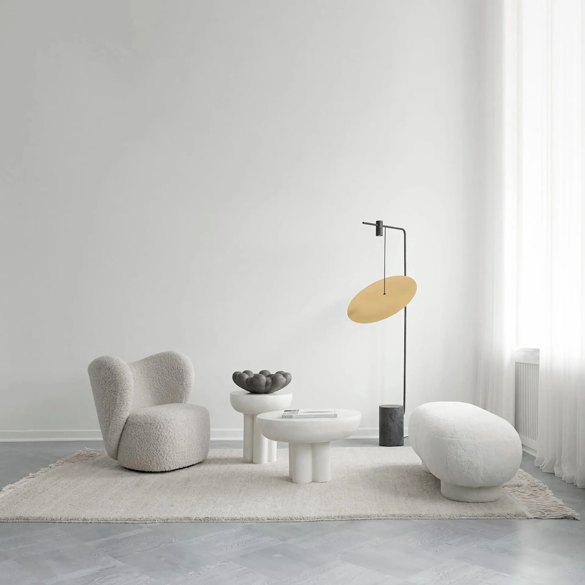 Mesa auxiliar Crown tall Ø45 cm, bone white 101 Copenhagen