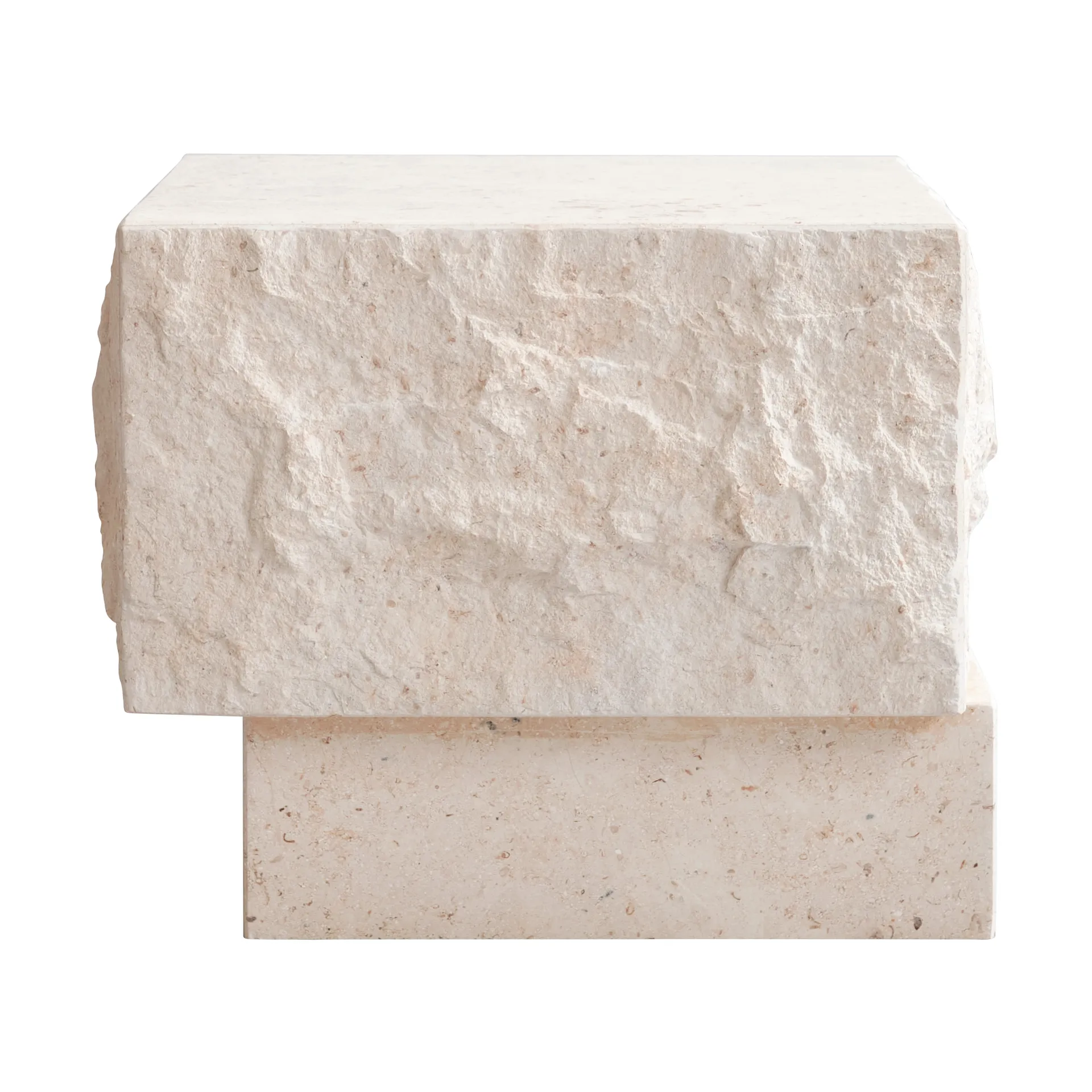 Mesa auxiliar Temple low 42x40 cm, Chrome-limestone 101 Copenhagen