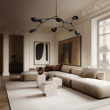 Mesa auxiliar Temple low 42x40 cm - Chrome-limestone - 101 Copenhagen