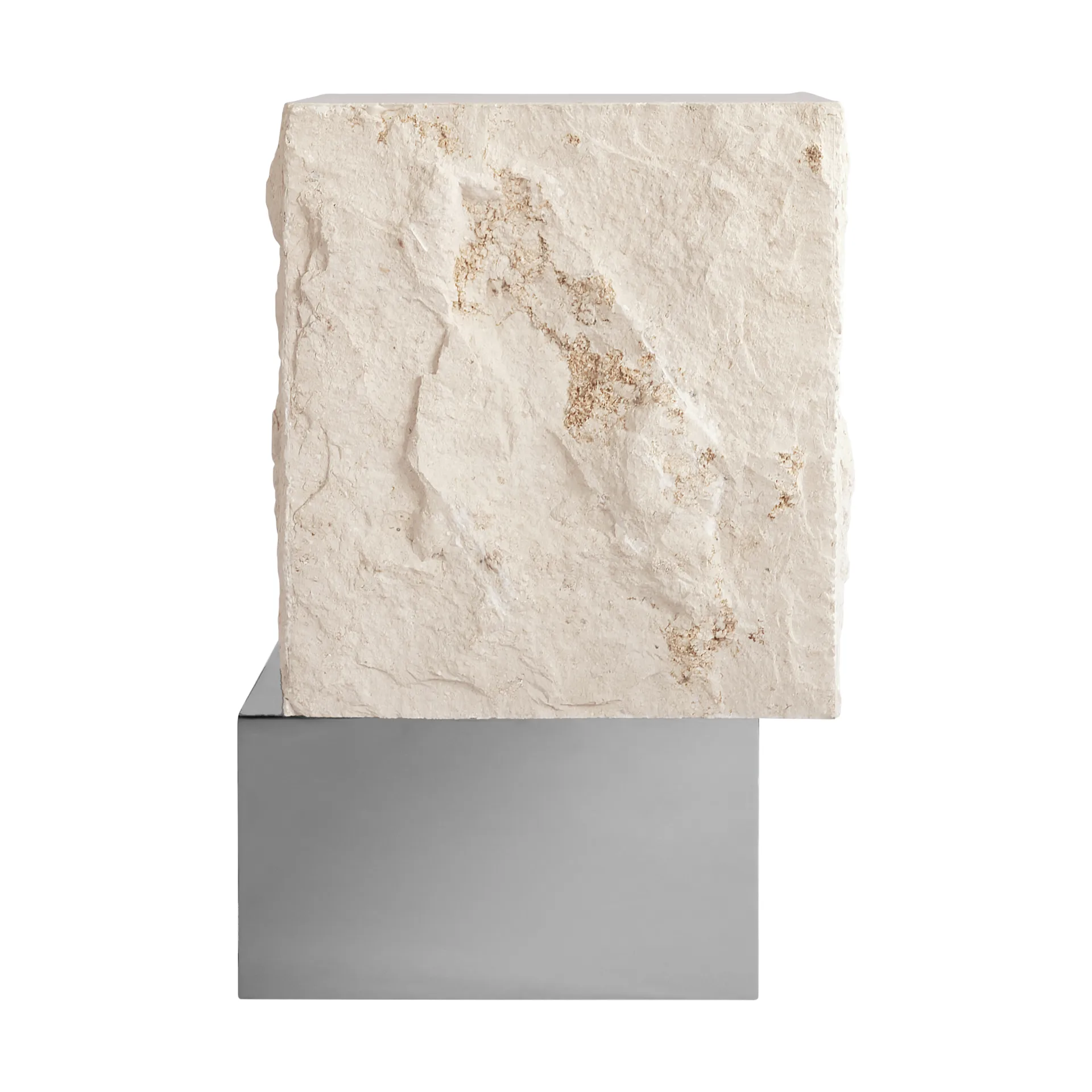 Mesa auxiliar Temple tall 50x33 cm, Chrome-limestone 101 Copenhagen