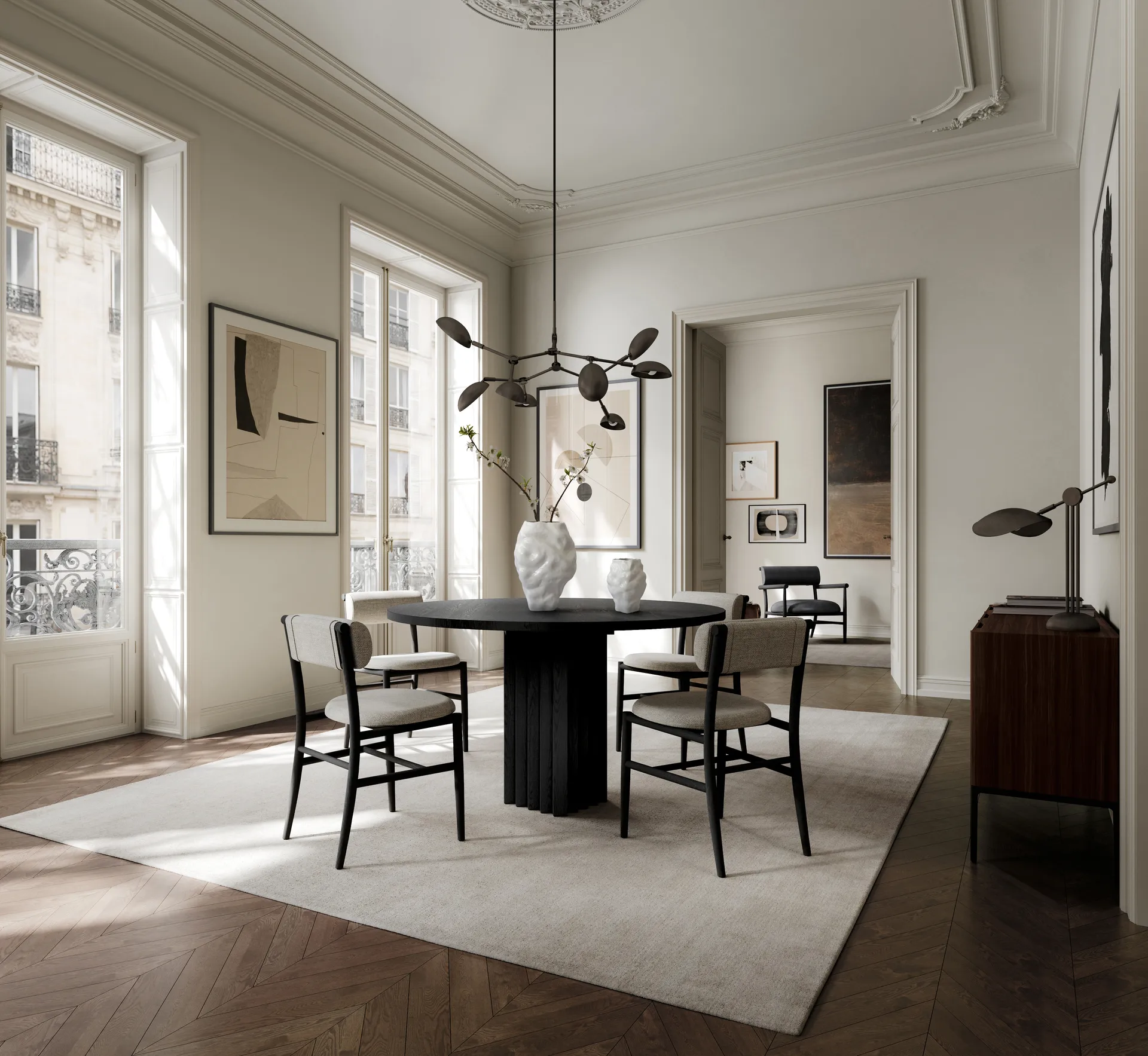 Mesa de comedor Arc Ø120 cm, Coffee black roble 101 Copenhagen