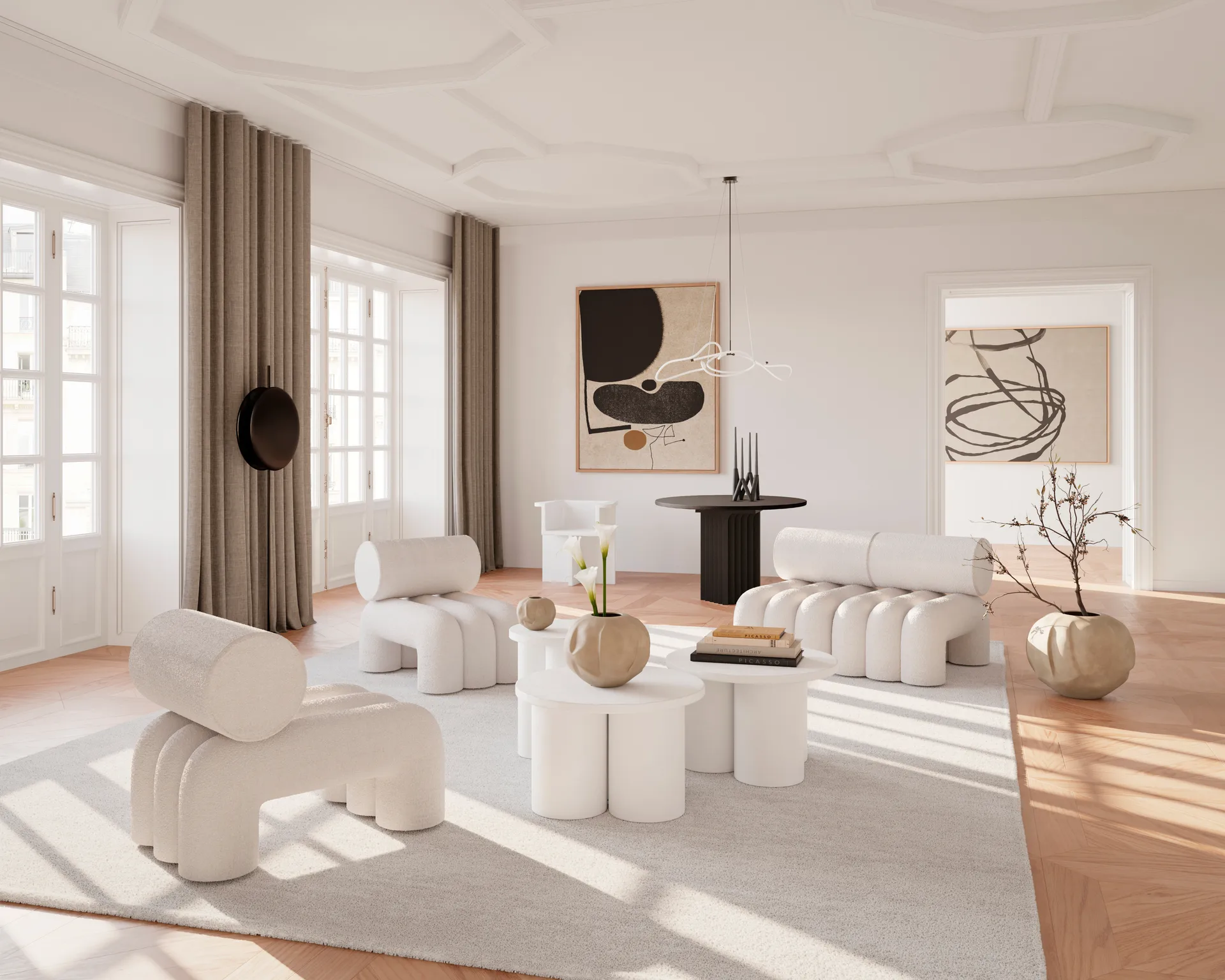 Mesa de comedor Arc Ø120 cm, Coffee black roble 101 Copenhagen