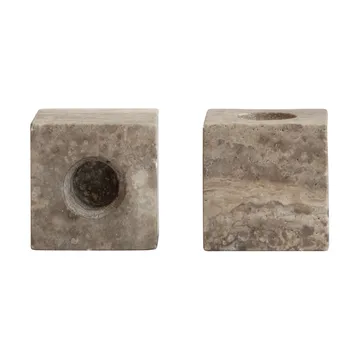Portavelas Cube, 2-pack - Silver Travertine - 101 Copenhagen