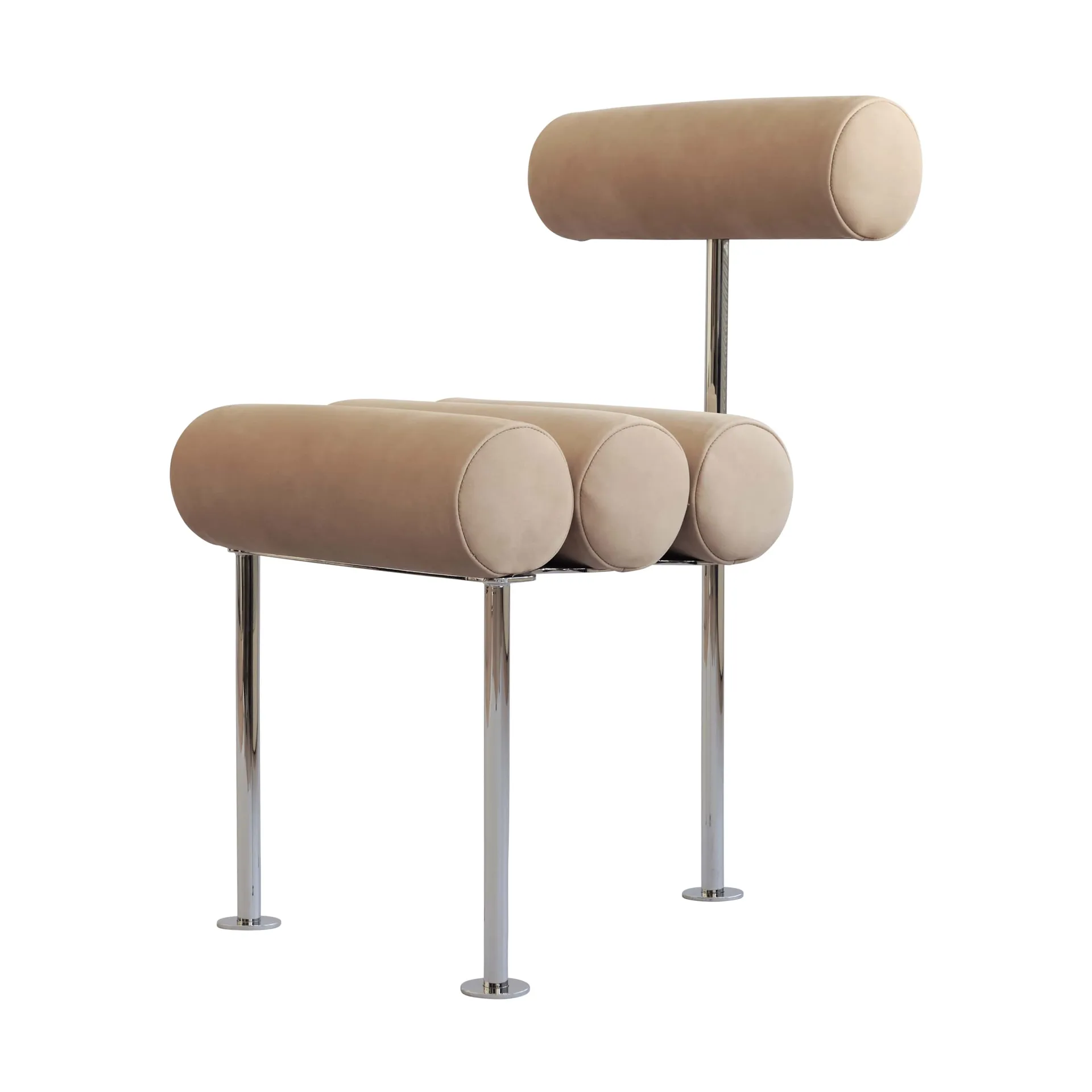 Silla de comedor Hiro, Acero inoxidable-nobuk 101 Copenhagen