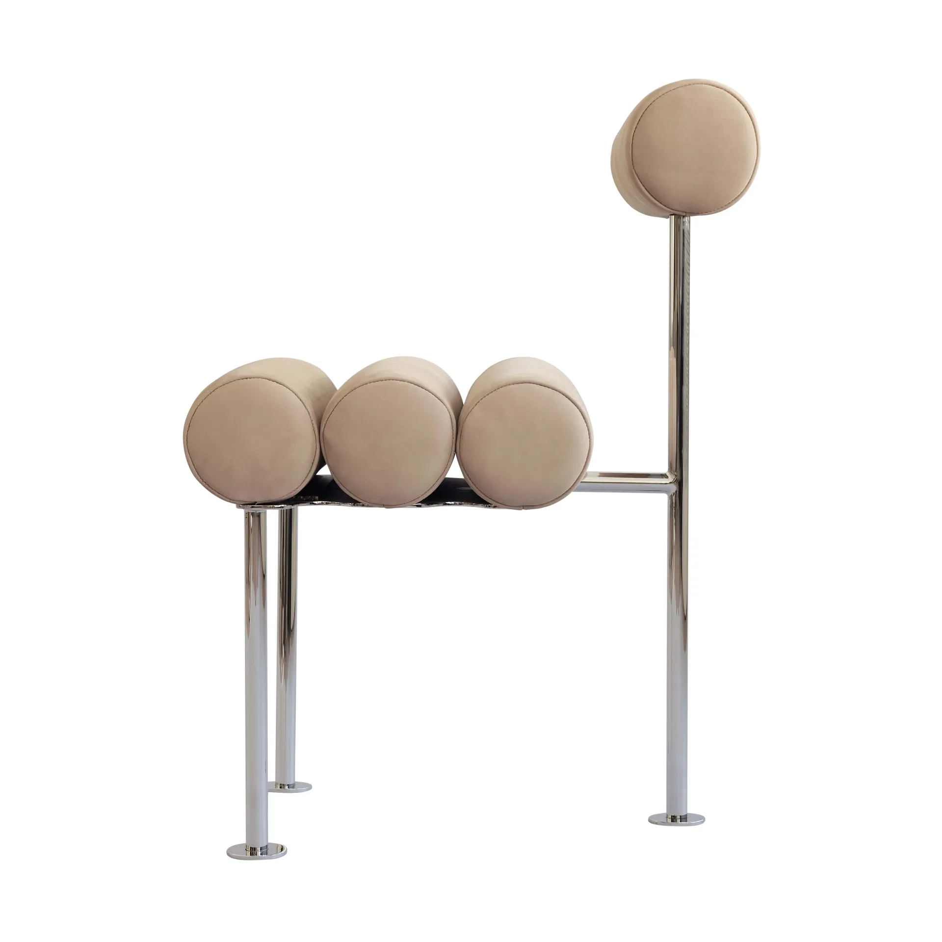 Silla de comedor Hiro, Acero inoxidable-nobuk 101 Copenhagen