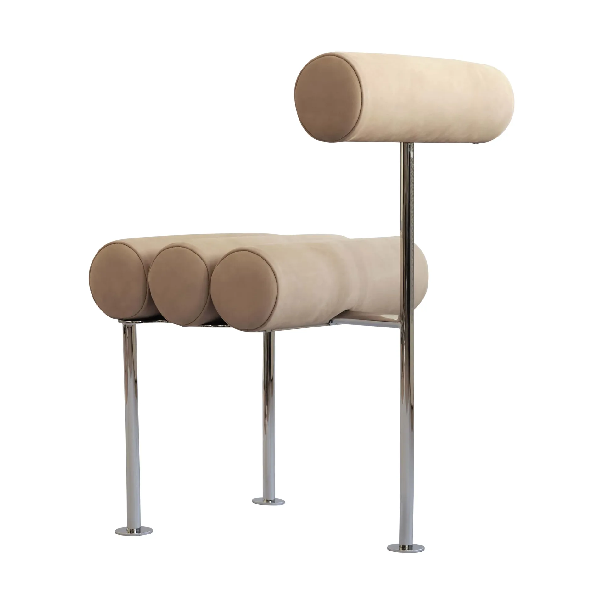 Silla de comedor Hiro, Acero inoxidable-nobuk 101 Copenhagen