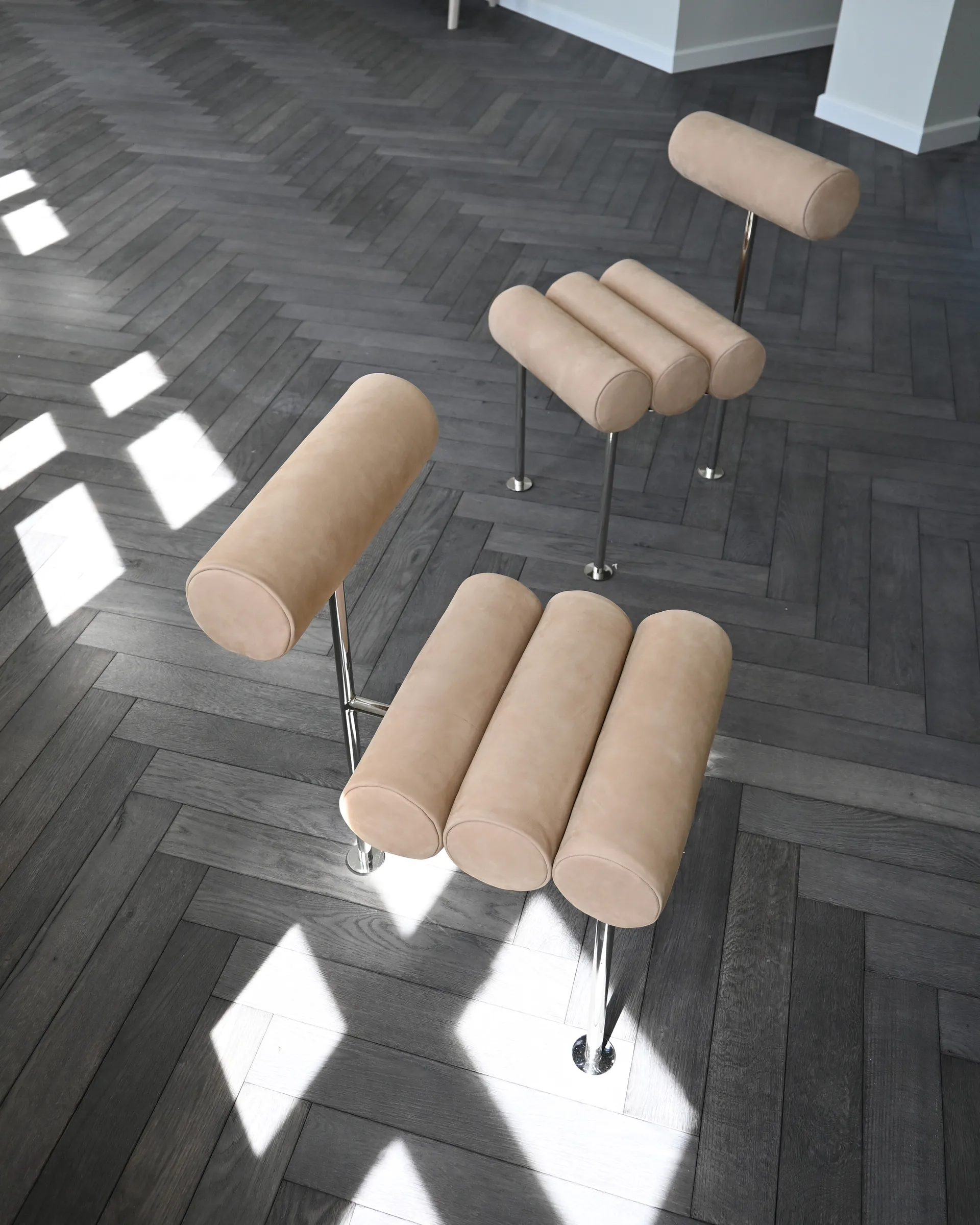 Silla de comedor Hiro, Acero inoxidable-nobuk 101 Copenhagen