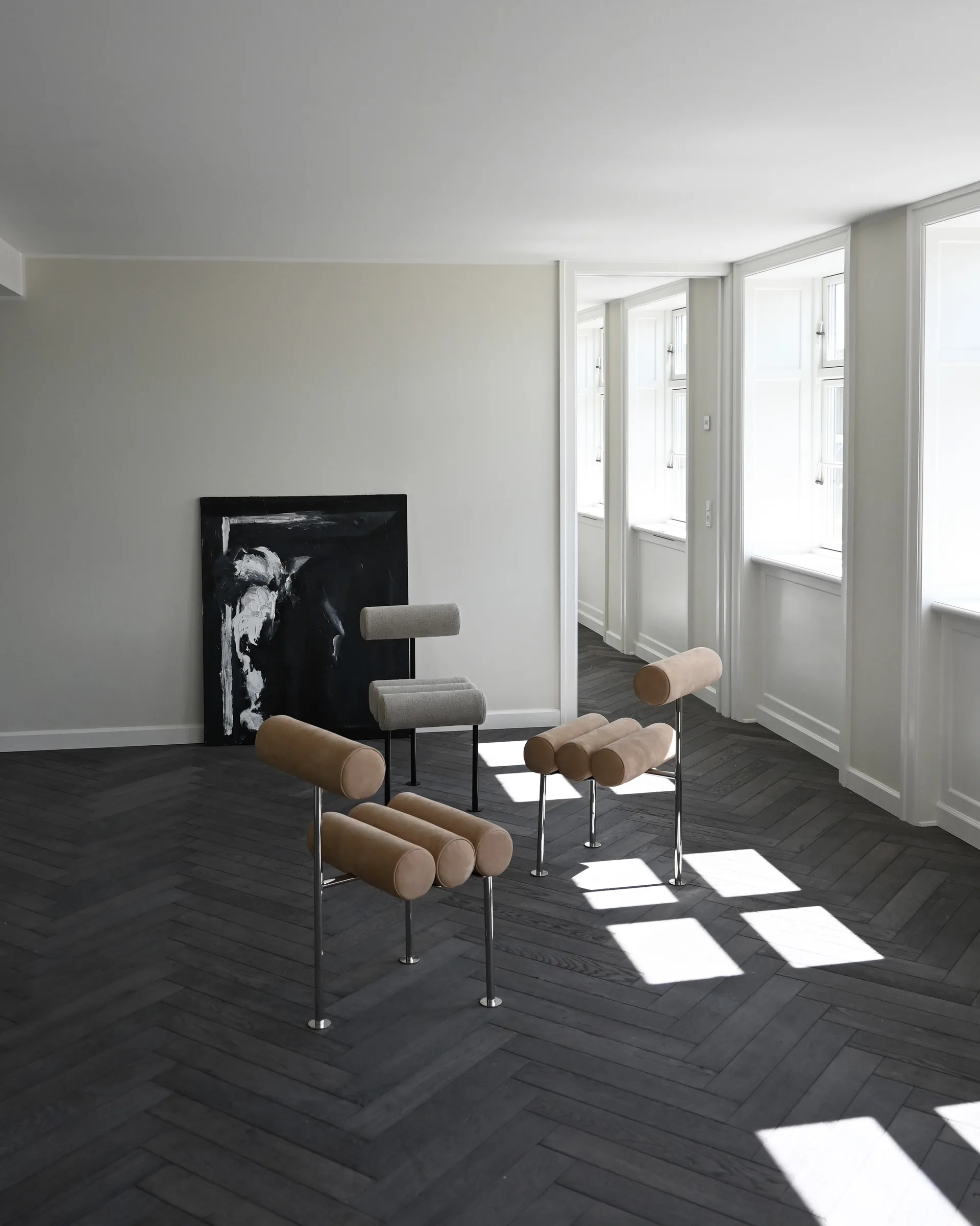 Silla de comedor Hiro, Black frame-Sand 101 Copenhagen