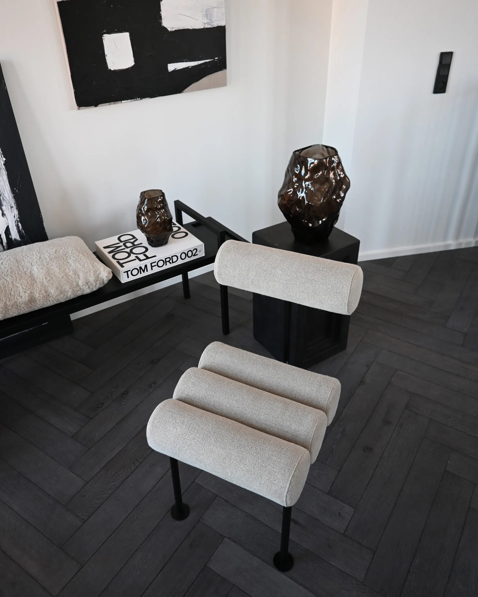 Silla de comedor Hiro, Black frame-Sand 101 Copenhagen