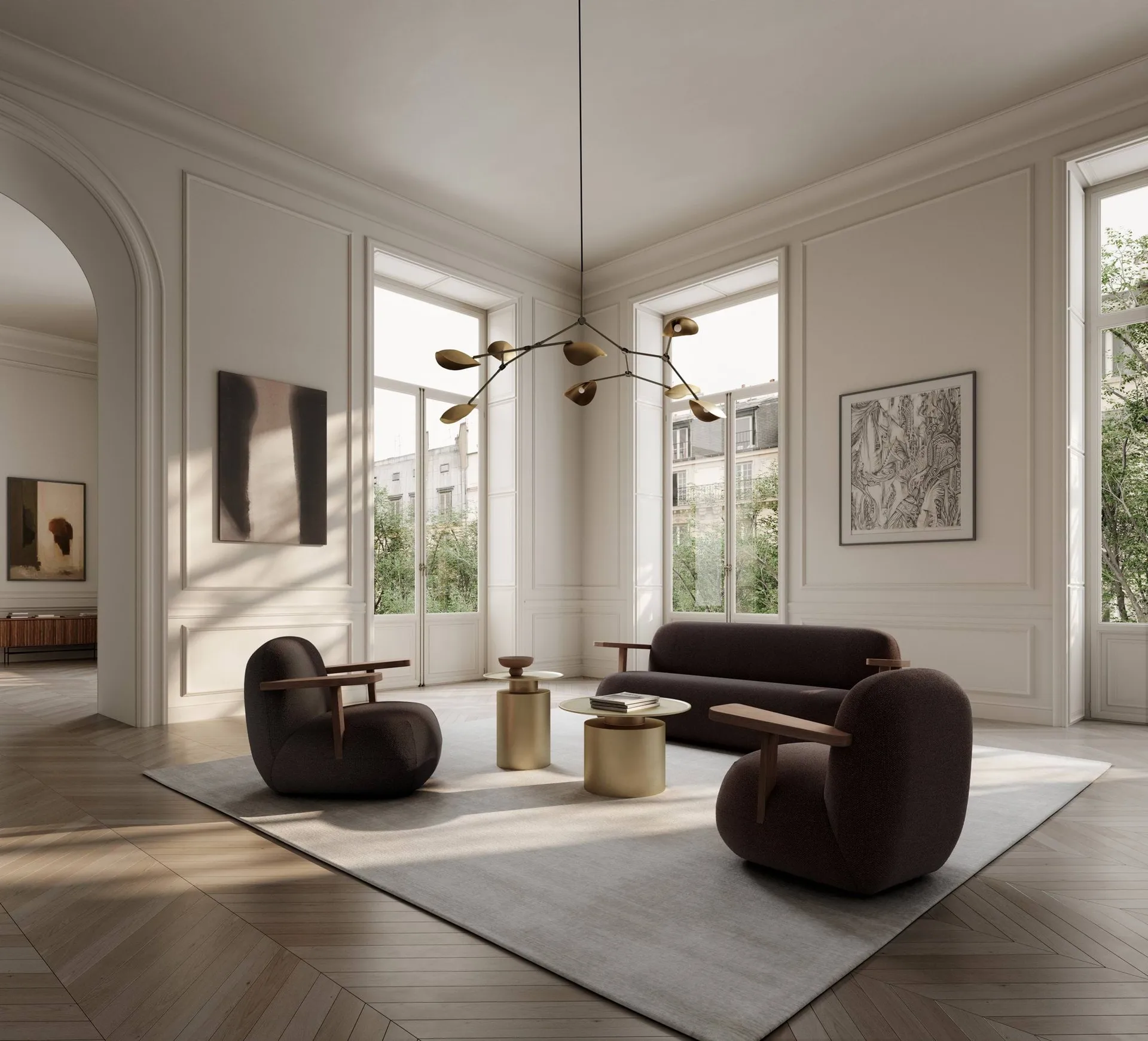 Sillón con reposabrazos Toe chair, Classic brown oak-dark brown 101 Copenhagen