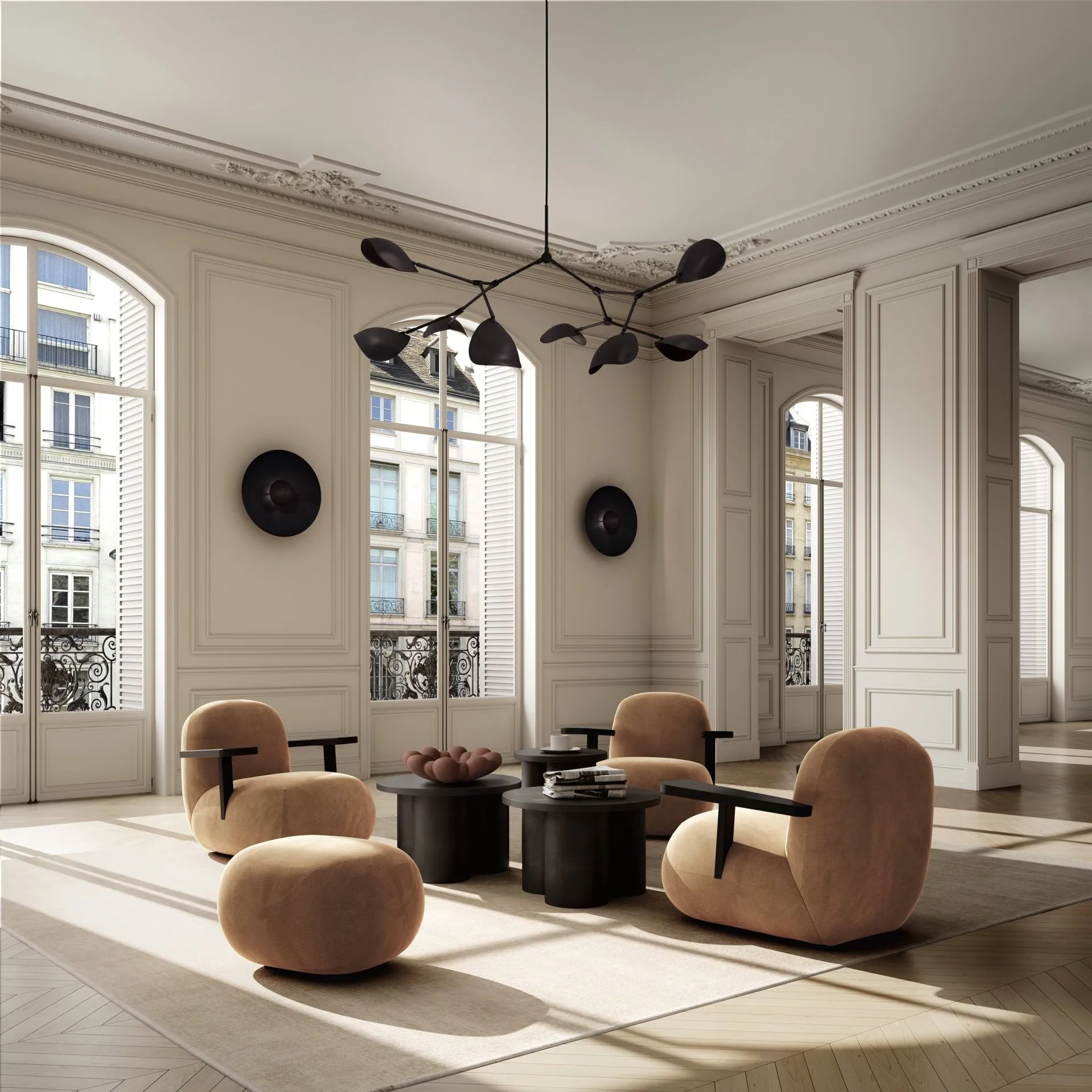 Sillón con reposabrazos Toe chair, Coffee black oak-desert 101 Copenhagen
