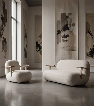 Sillón con reposabrazos Toe chair - Natural oak-off white - 101 Copenhagen