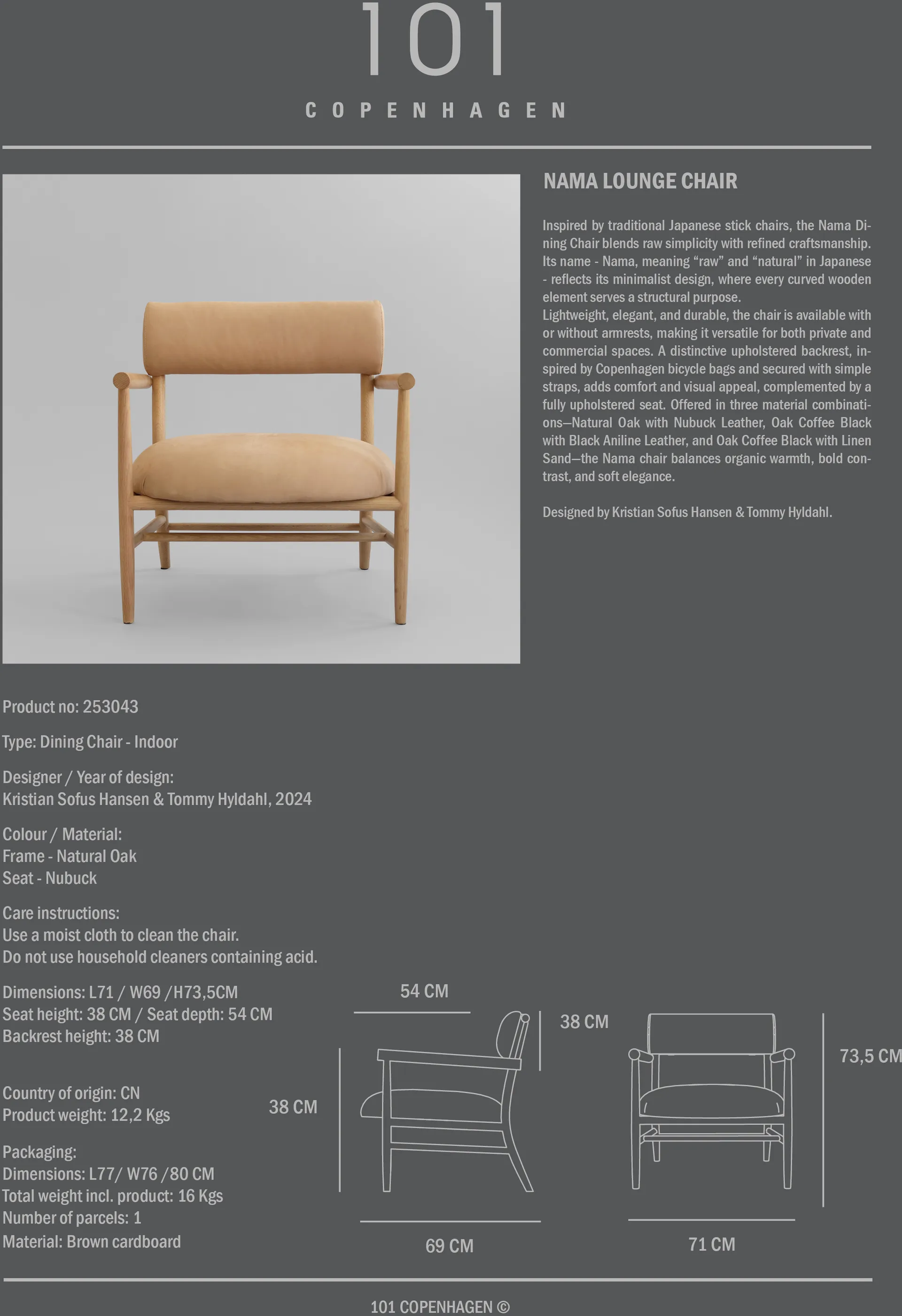 Sillón lounge Nama, Nobuk 101 Copenhagen