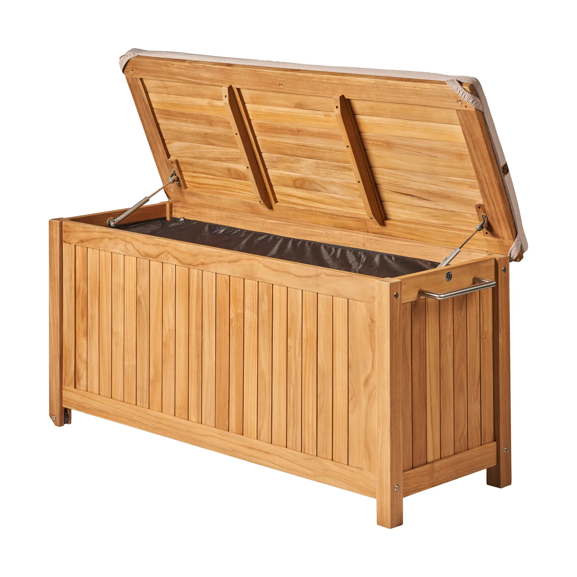 Baúl con ruedas Bjärknäs S 130x50x60 cm, Teak 1898