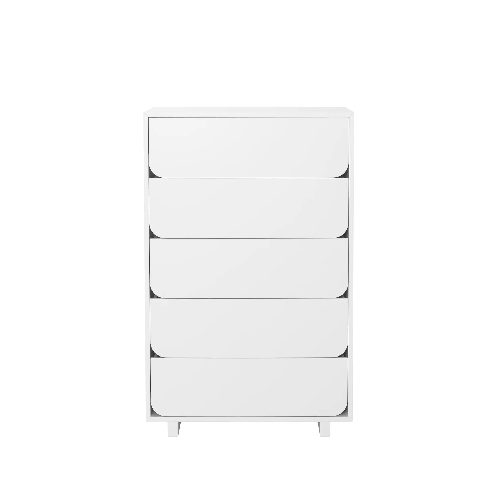 Cómoda Vidja alta, Lacado blanco, 5 cajones 1898