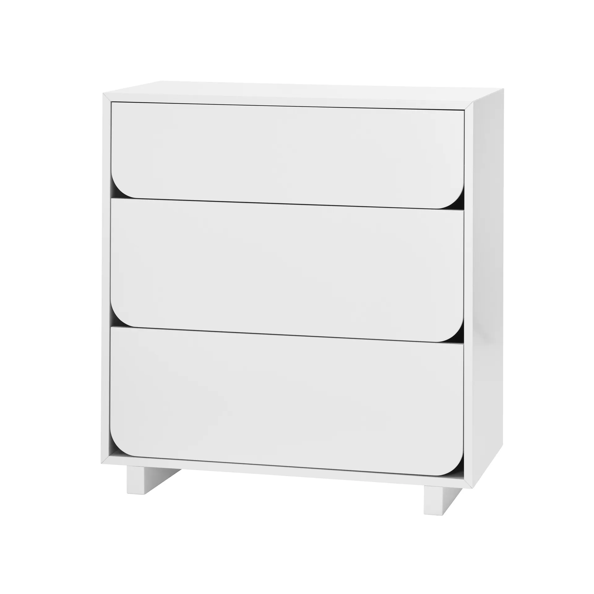 Cómoda Vidja baja 3 cajones, blanco 1898