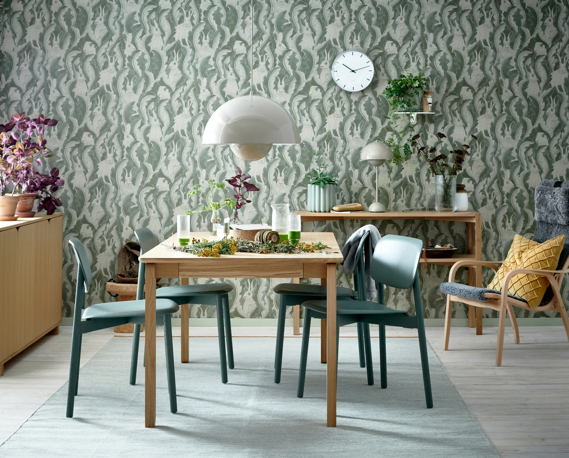 Mesa Alfred 90x160 cm, Roble pigmentado blanco 1898