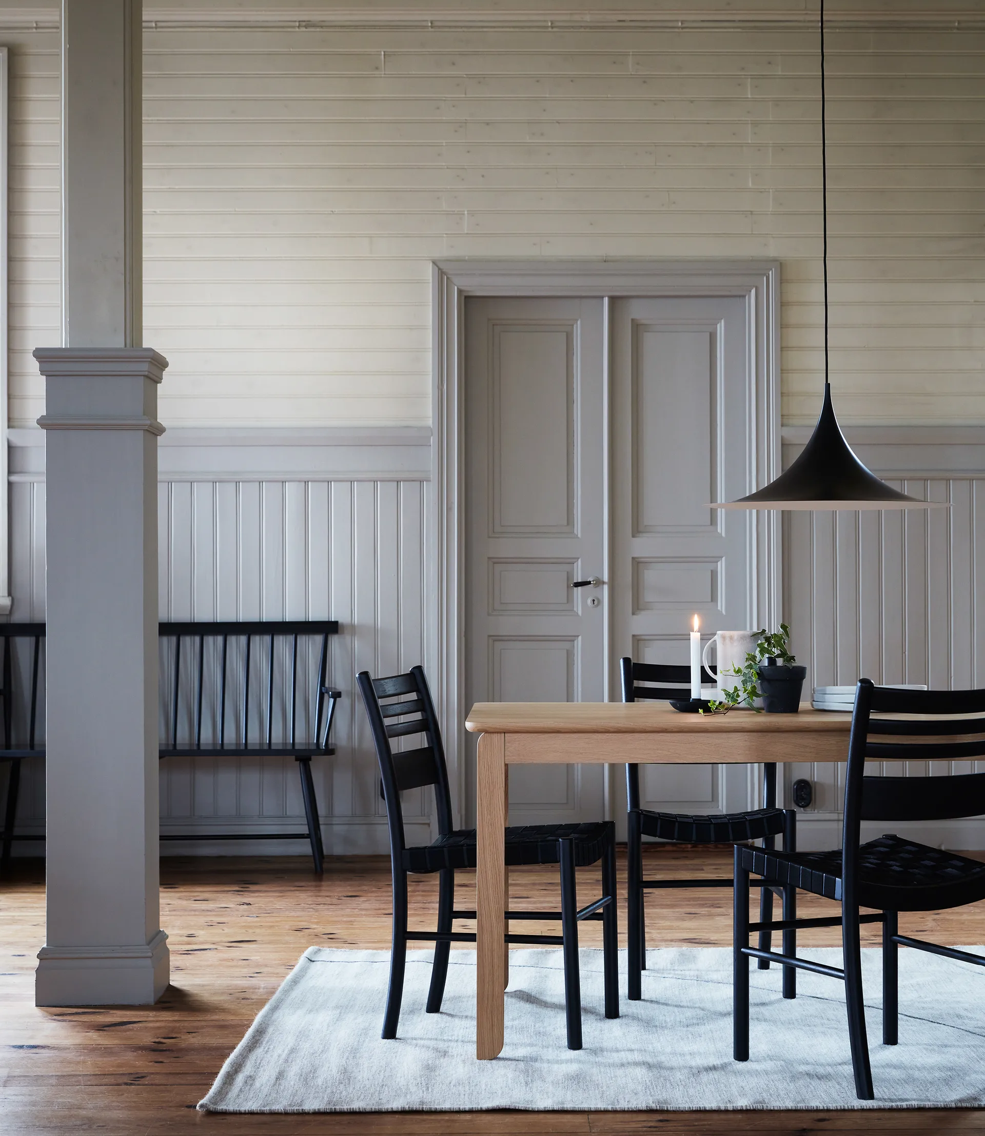 Mesa Alfred 90x220 cm, Roble pigmentado blanco 1898