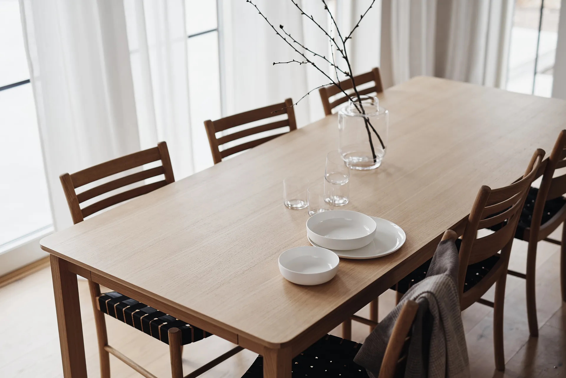 Mesa Alfred, Roble pigmentado blanco, 90x220 cm 1898