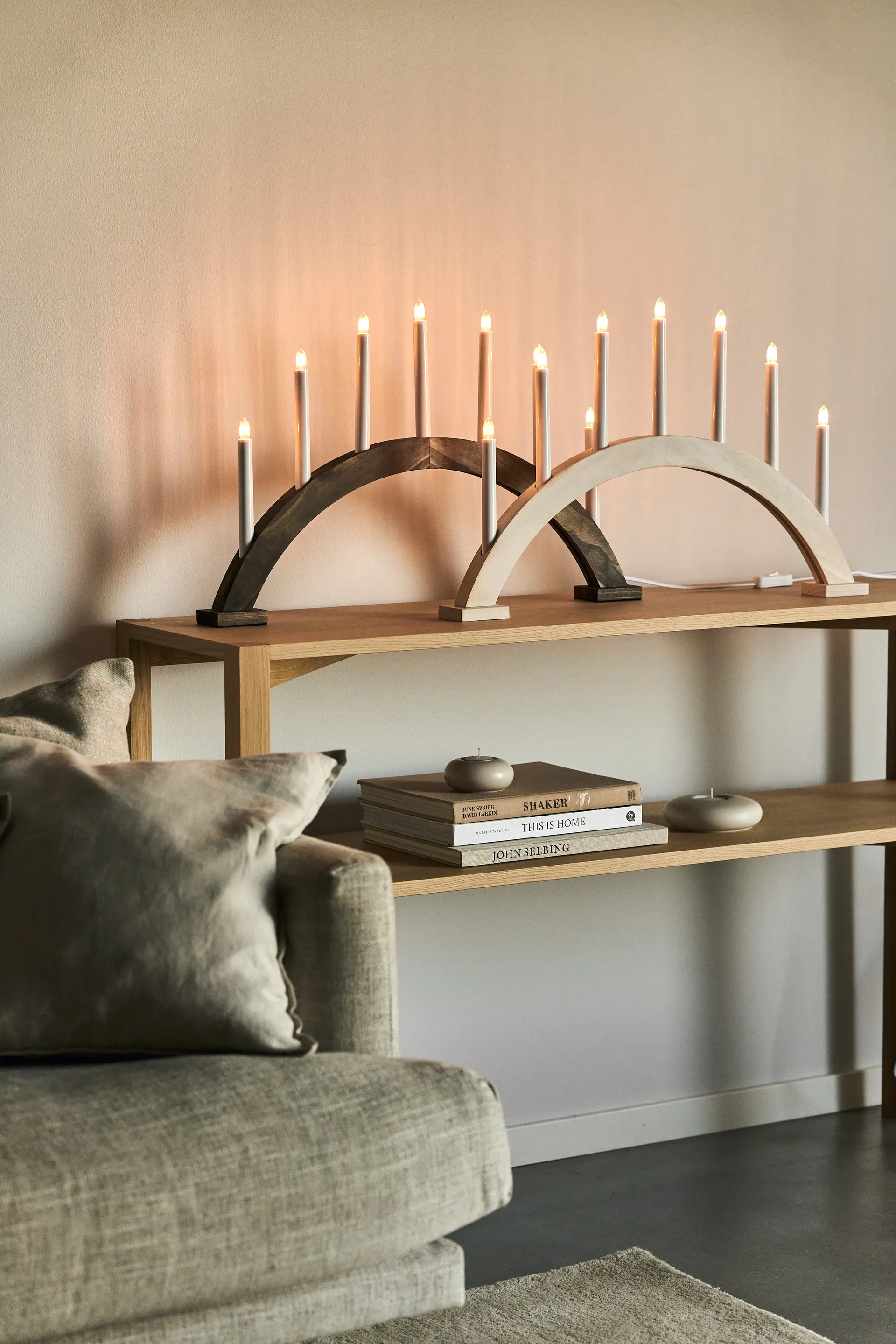 Mesa consola Anton 35x125 cm, Roble pigmentado blanco 1898