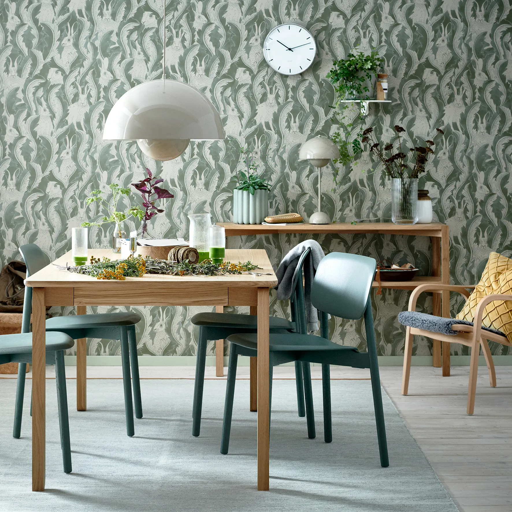 Mesa consola Anton 35x125 cm, Roble pigmentado blanco 1898