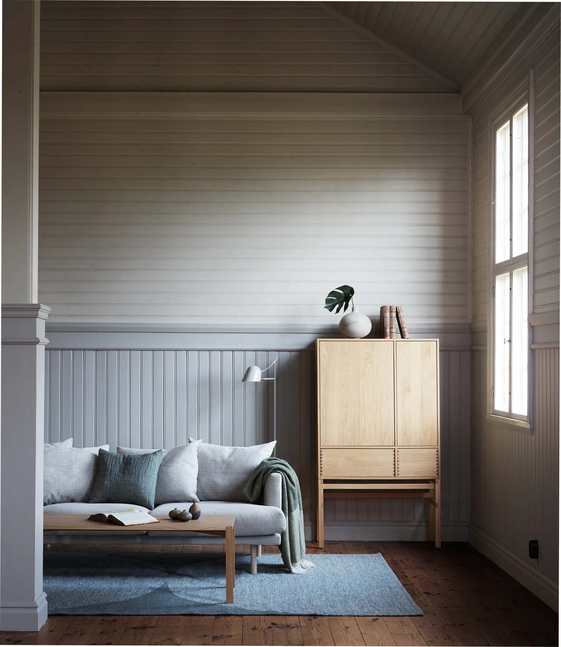 Mesa de centro Anton 50x125 cm, Roble pigmentado blanco 1898