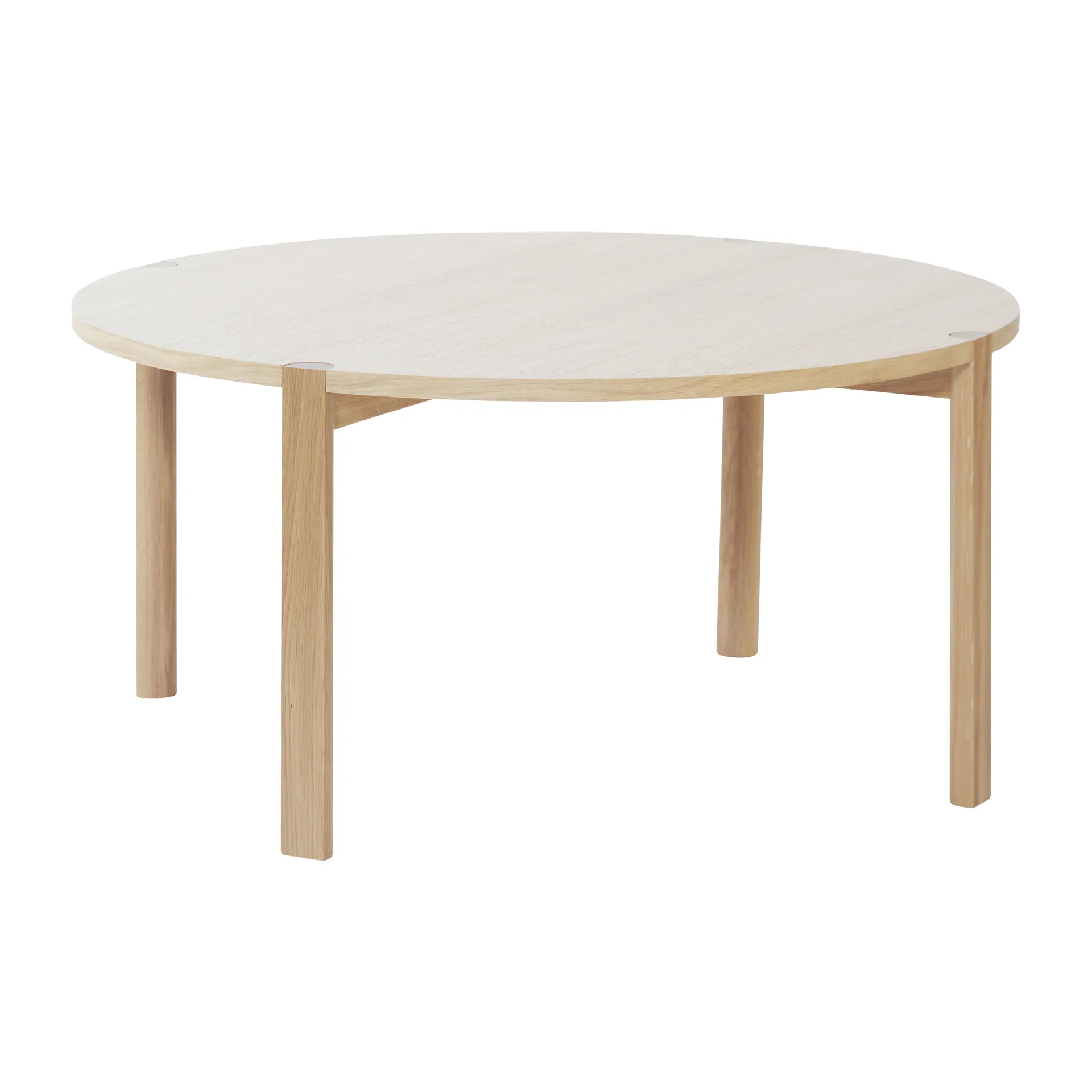 Mesa de centro Anton Ø90 cm, Roble pigmentado blanco 1898