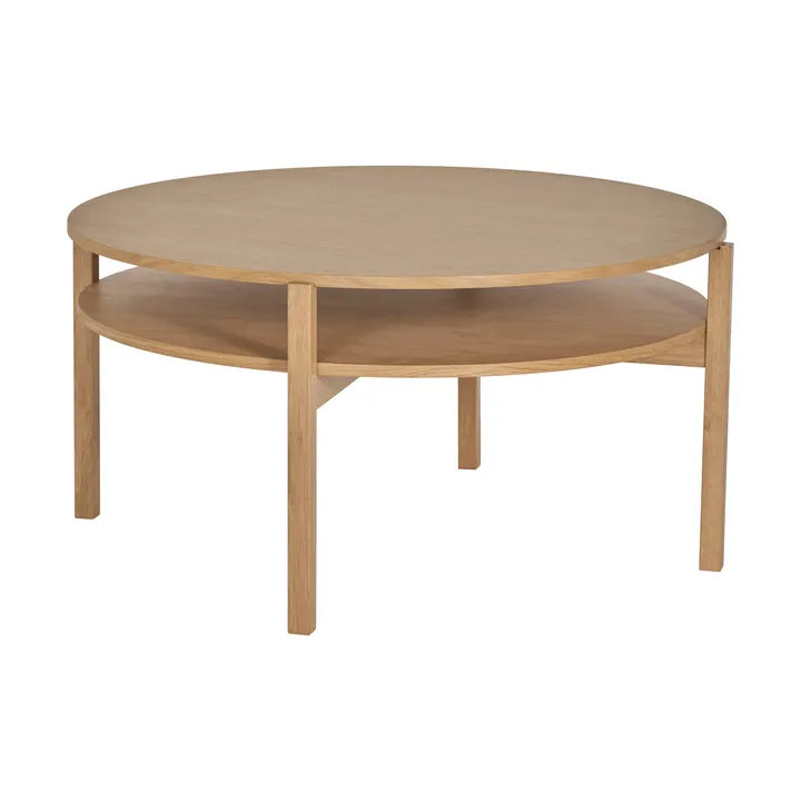 Mesa de centro Lid  - Roble pigmentado blanco, Ø90 cm - 1898