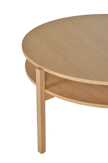 Mesa de centro Lid  - Roble pigmentado blanco, Ø90 cm - 1898