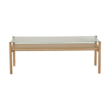 Mesa de centro Lid  - Roble pigmentado blanco-vidrio, 125x50 cm - 1898