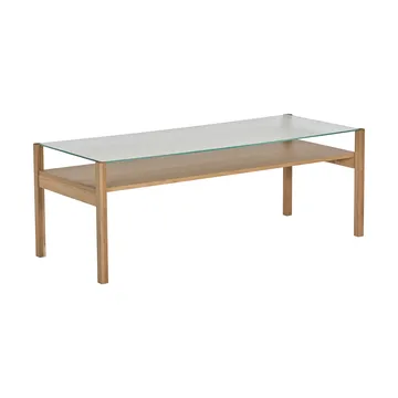 Mesa de centro Lid  - Roble pigmentado blanco-vidrio, 125x50 cm - 1898