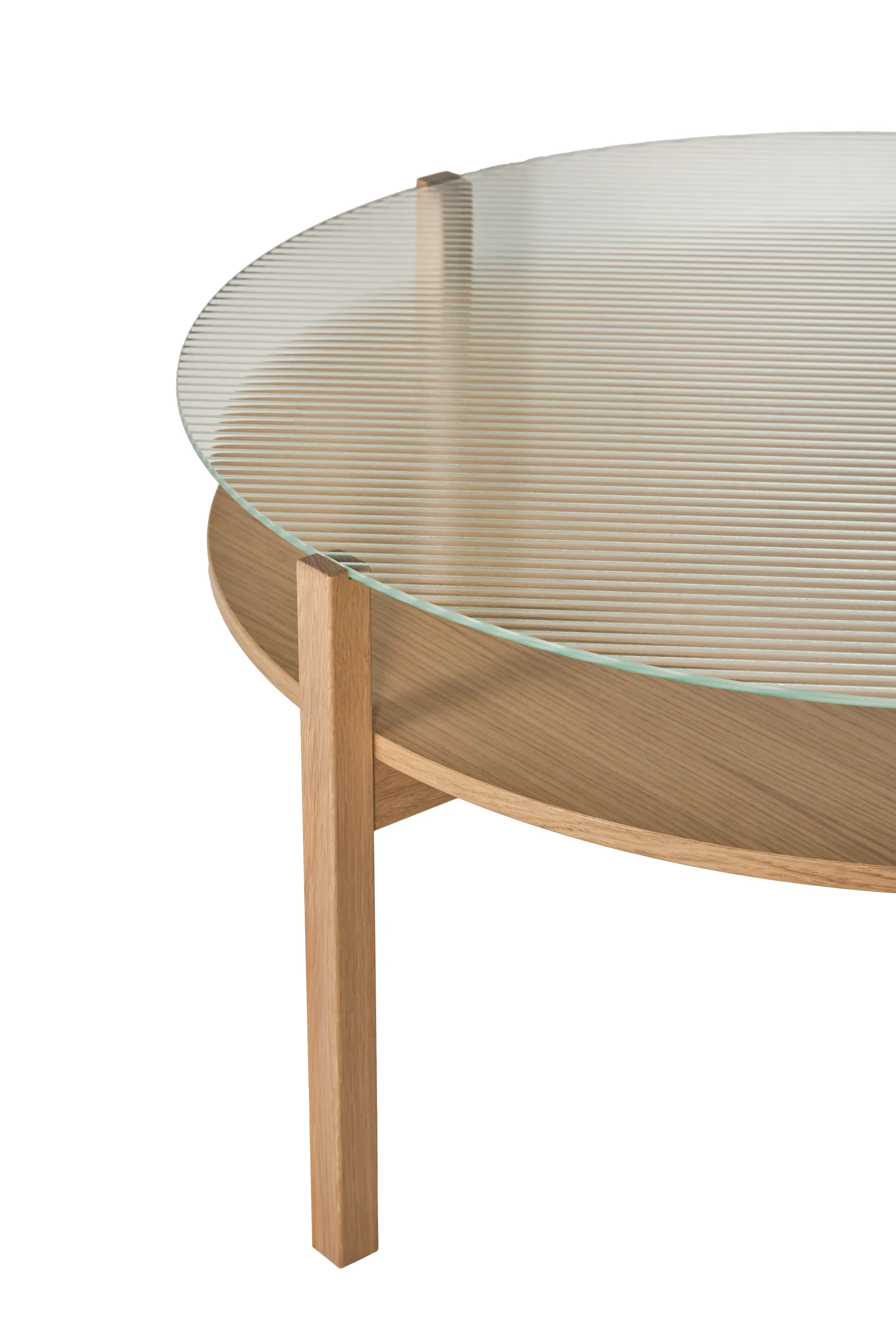 Mesa de centro Lid , Roble pigmentado blanco-vidrio, Ø90 cm 1898