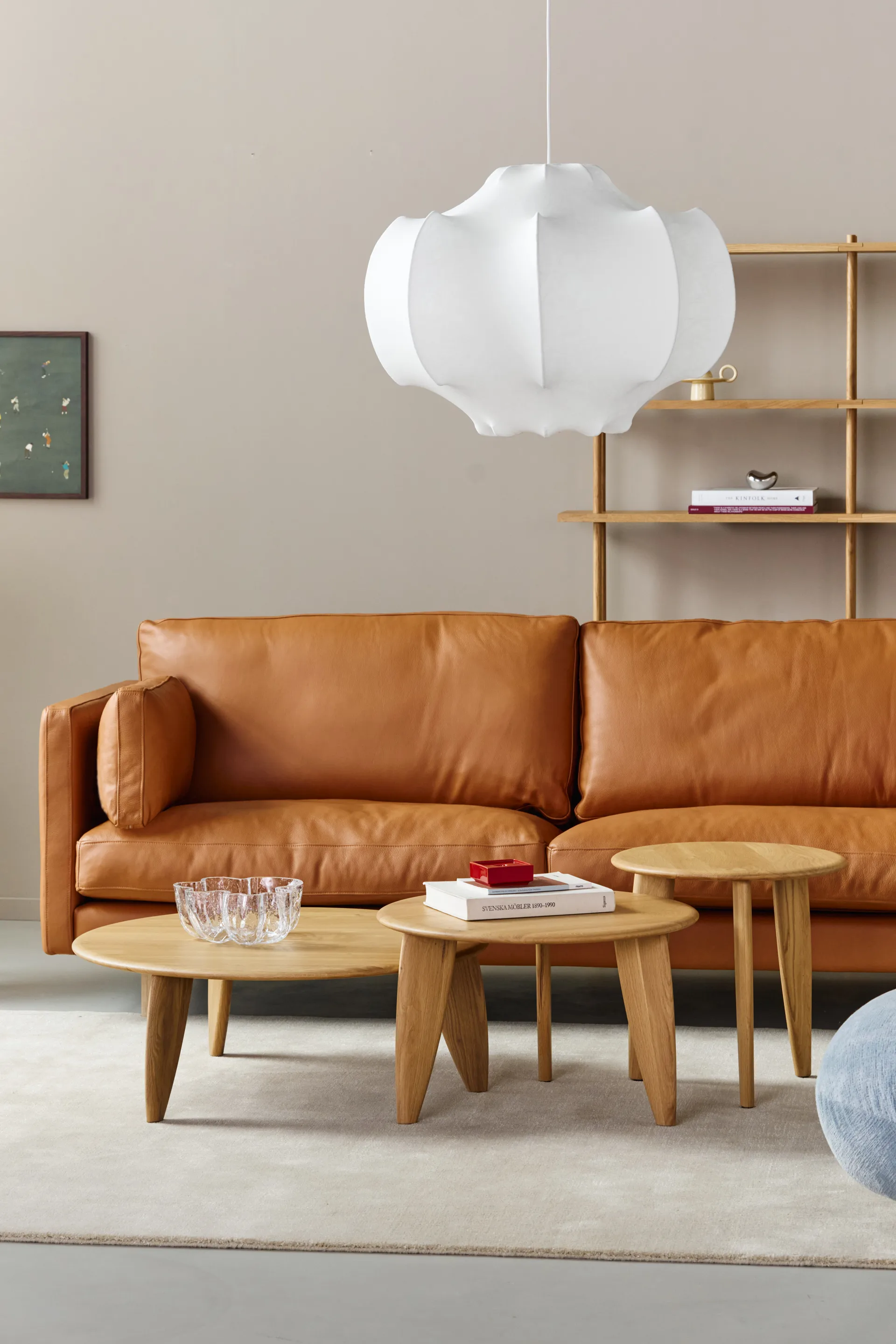 Mesa de centro Lyckeby Ø60x37,5 cm, Naturlackad ek 1898