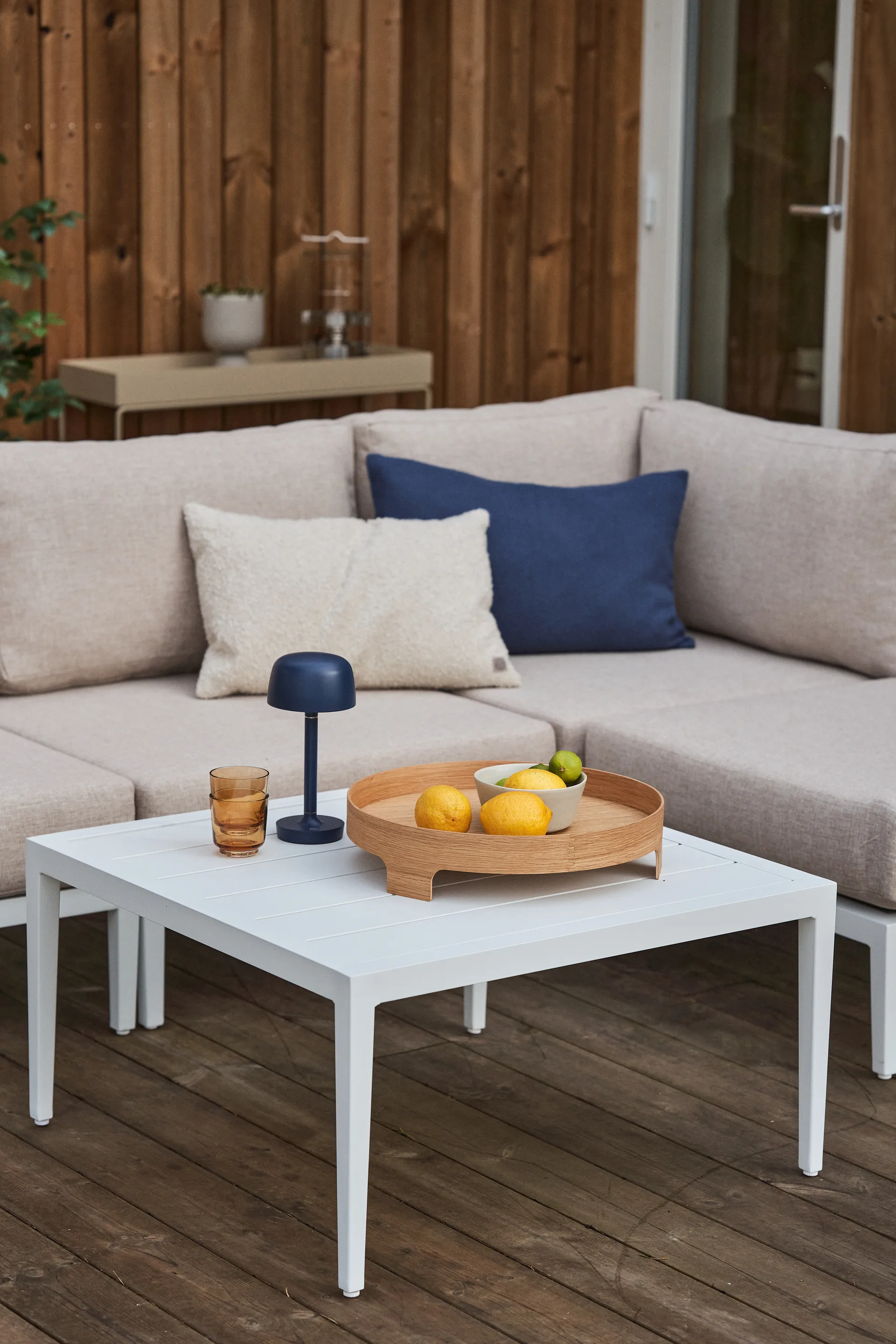 Mesa de centro Santander 78x78x40 cm, Aluminio blanco 1898