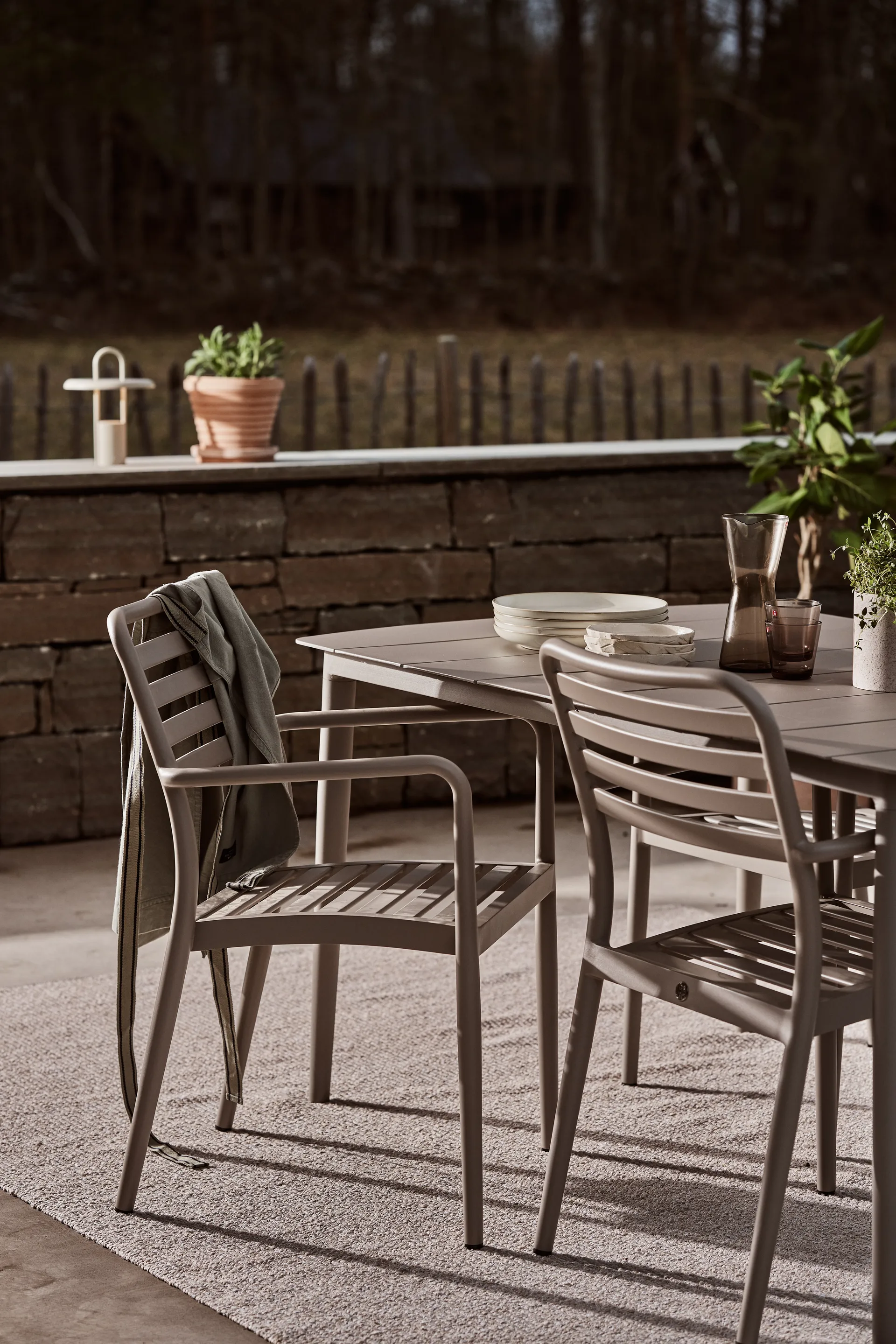 Mesa extensible Marsala 208-288 cm + 4 sillas Messina, Taupe,  1898