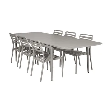 Mesa extensible Marsala 208-288 cm + 6 sillas Messina, Taupe - 1898
