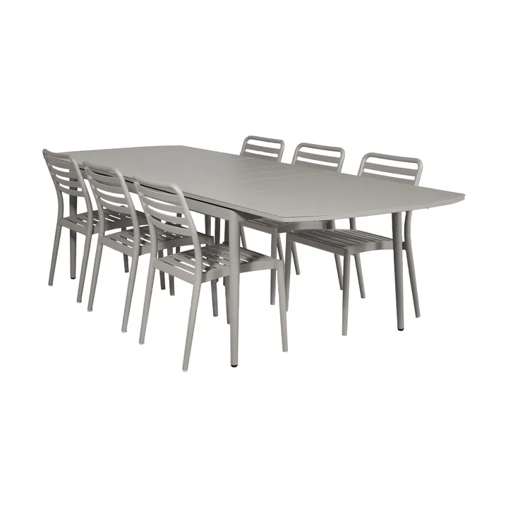 Mesa extensible Marsala 208-288 cm + 6 sillas Messina, Taupe - 1898