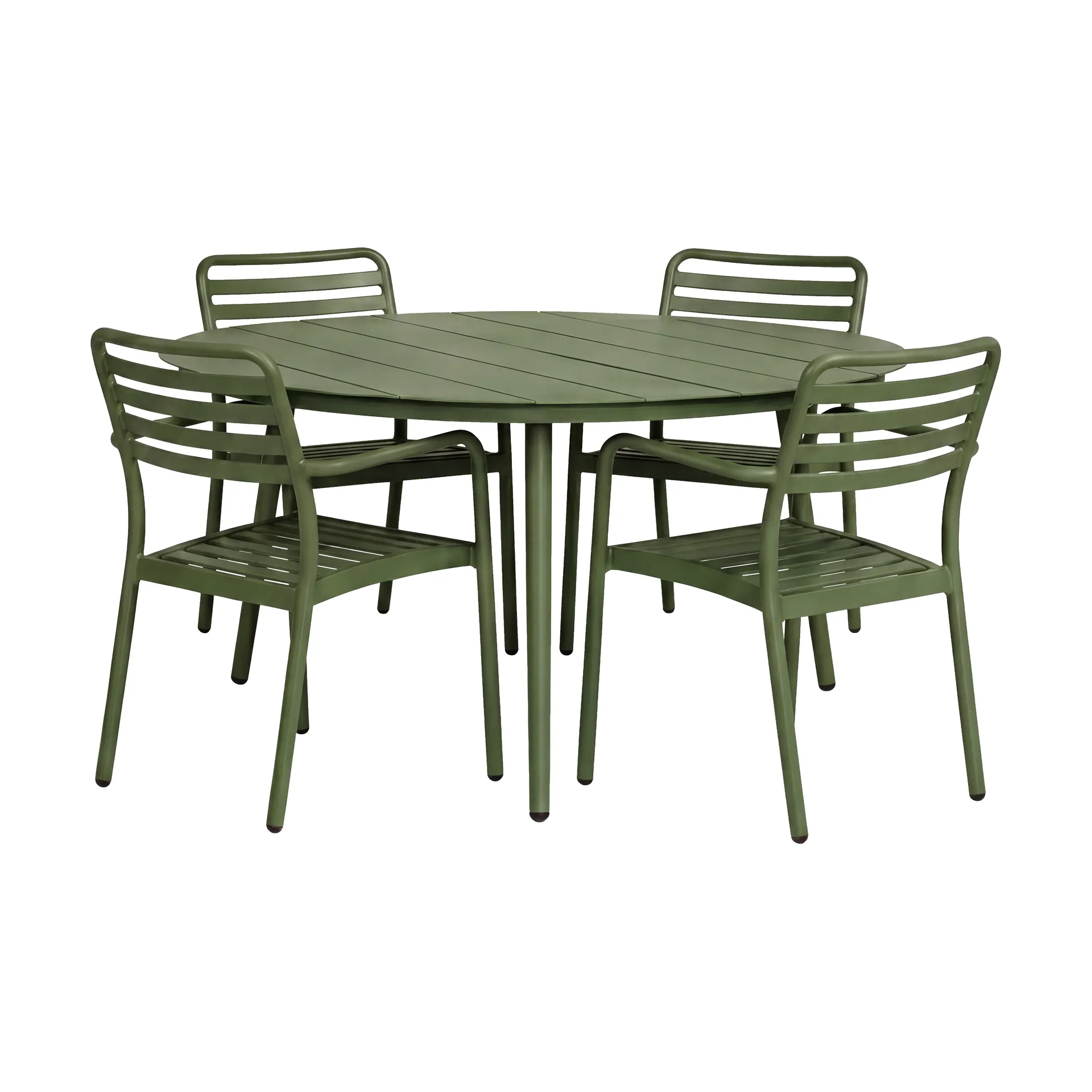 Mesa Marsala Ø140 cm + silla con reposabrazos Messina 1-pack, Moss green,  1898