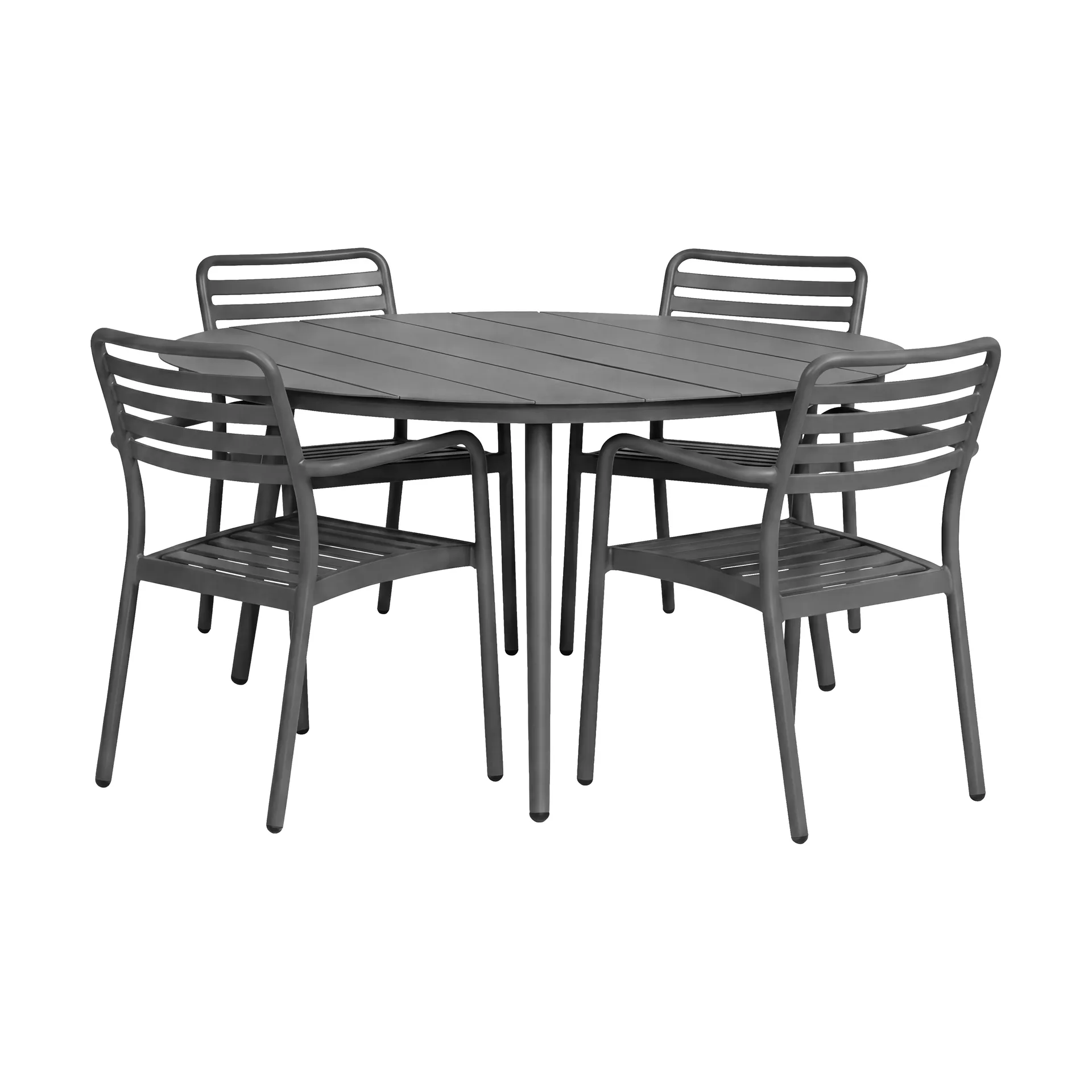 Mesa Marsala Ø140 cm + silla con reposabrazos Messina 4-pack, Anthracite,  1898